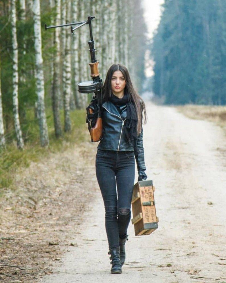 795x995 Free download AK machine gun Girls with guns Military girl Guns