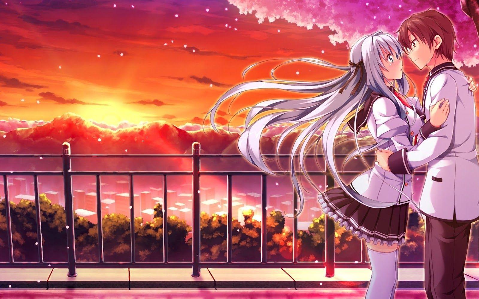 1600x1000 Romance Anime Love couple kissing image HDpixhome.