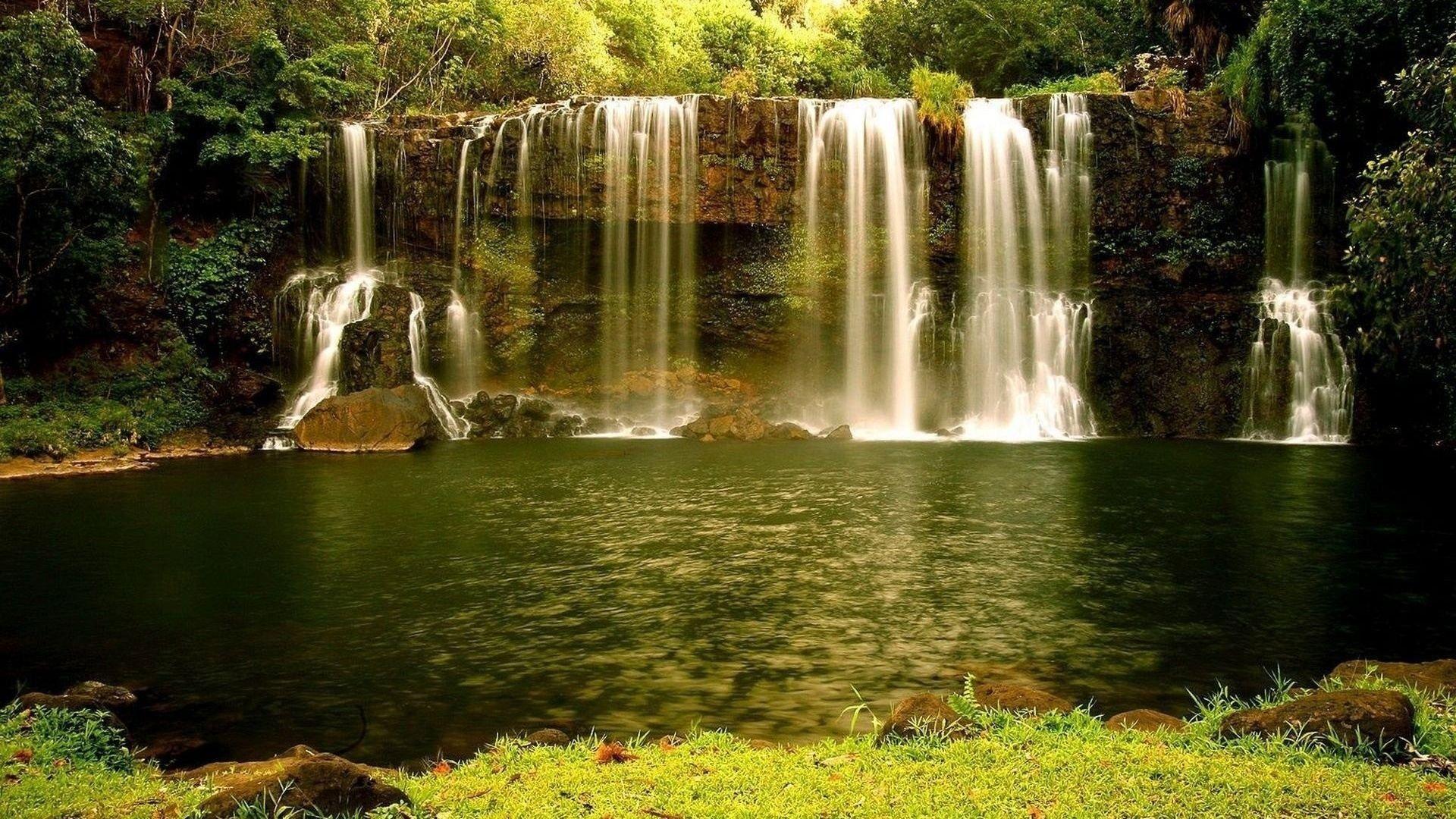 background beautiful waterfall wallpaper