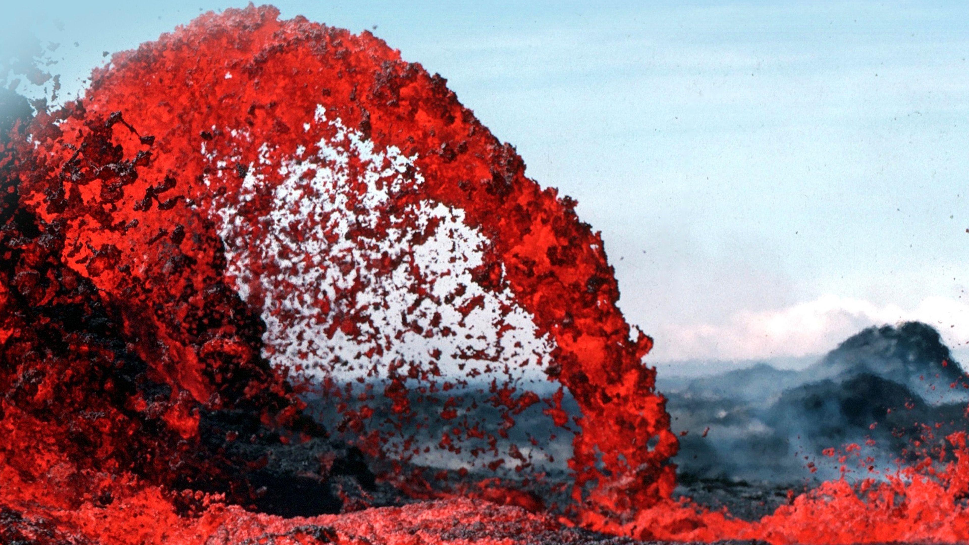3840x2160 Lava Volcanic Magma Red Nature Fire Danger Mountain Wallpaper