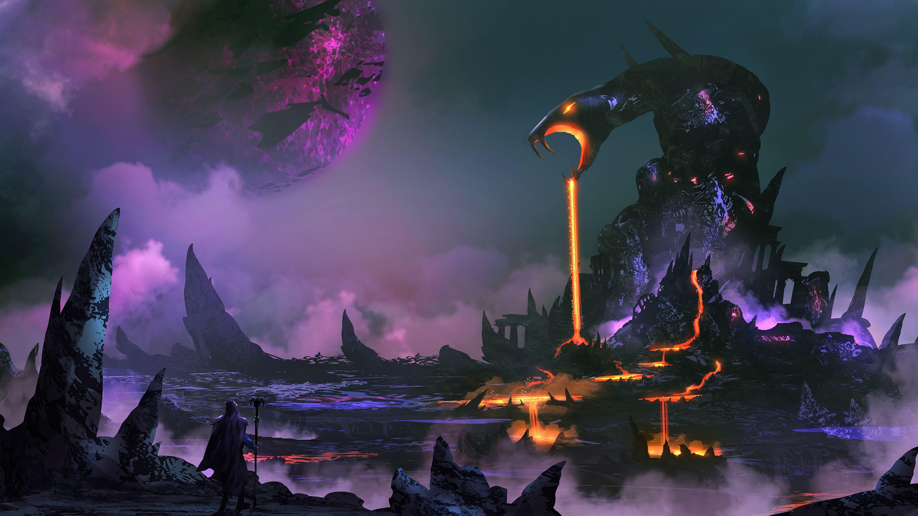 3840x2160 Wallpaper Monsters Lava Fantasy 3840x2160