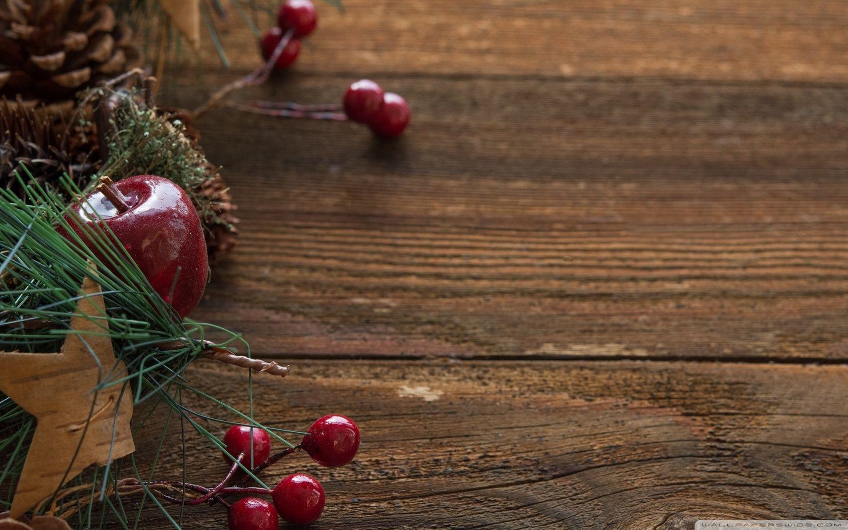 1680x1050 Rustic Christmas Table Decorations Background Ultra HD Desktop