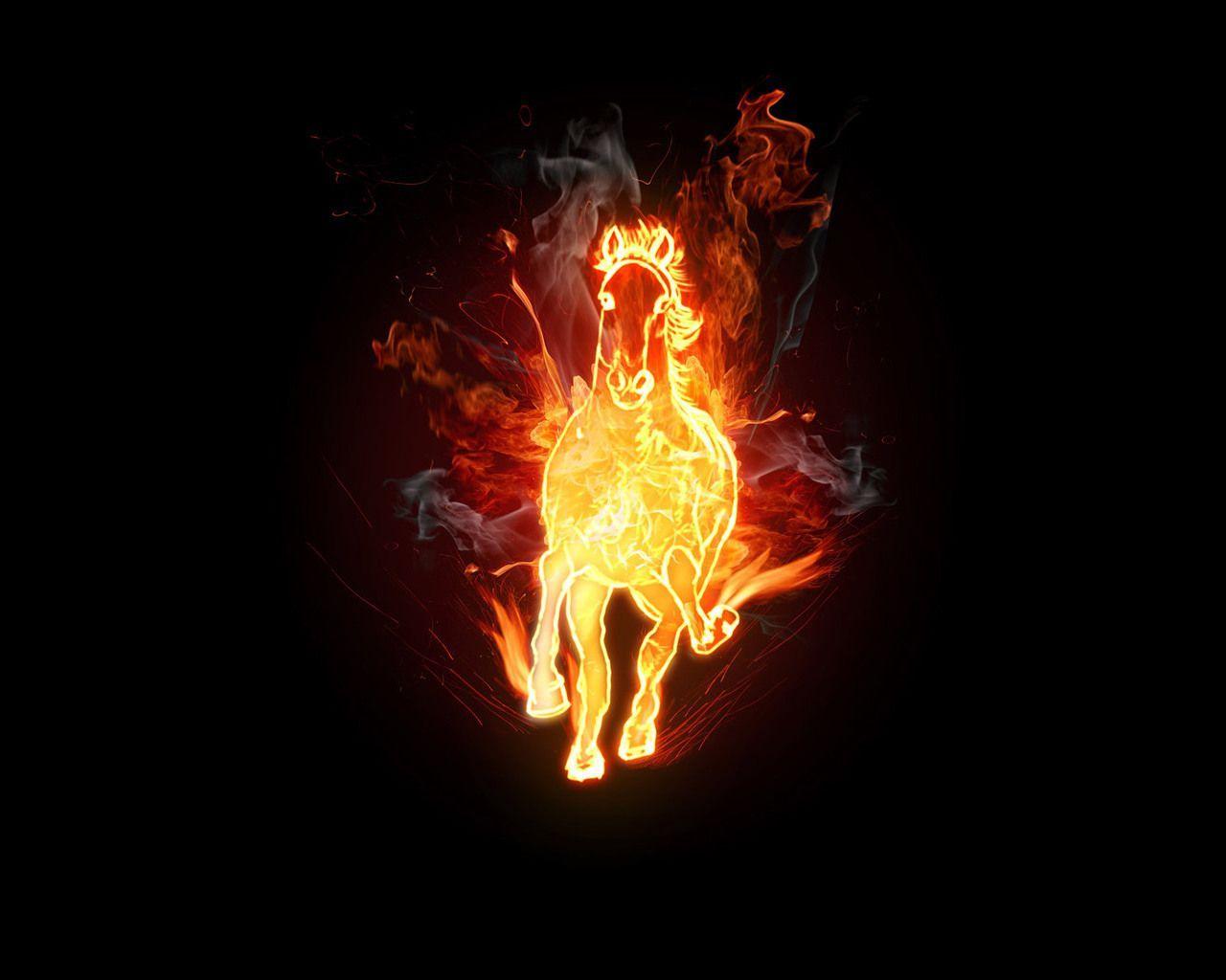 1280x1024 Fire Horse Wallpaper iPhone Wallpaper