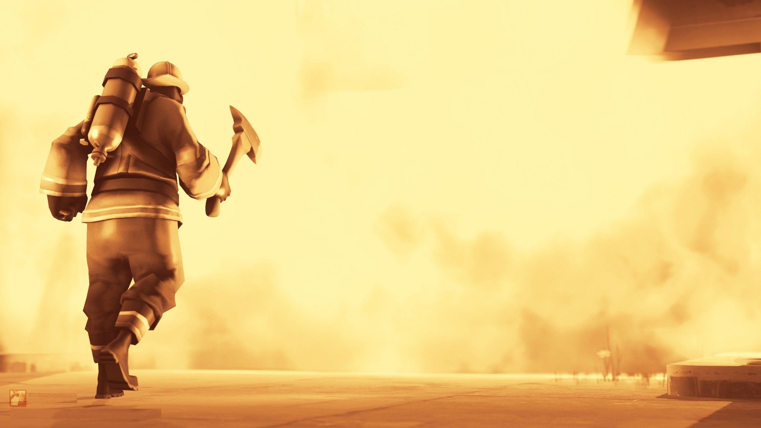 2560x1440 Firefighter Wallpaper