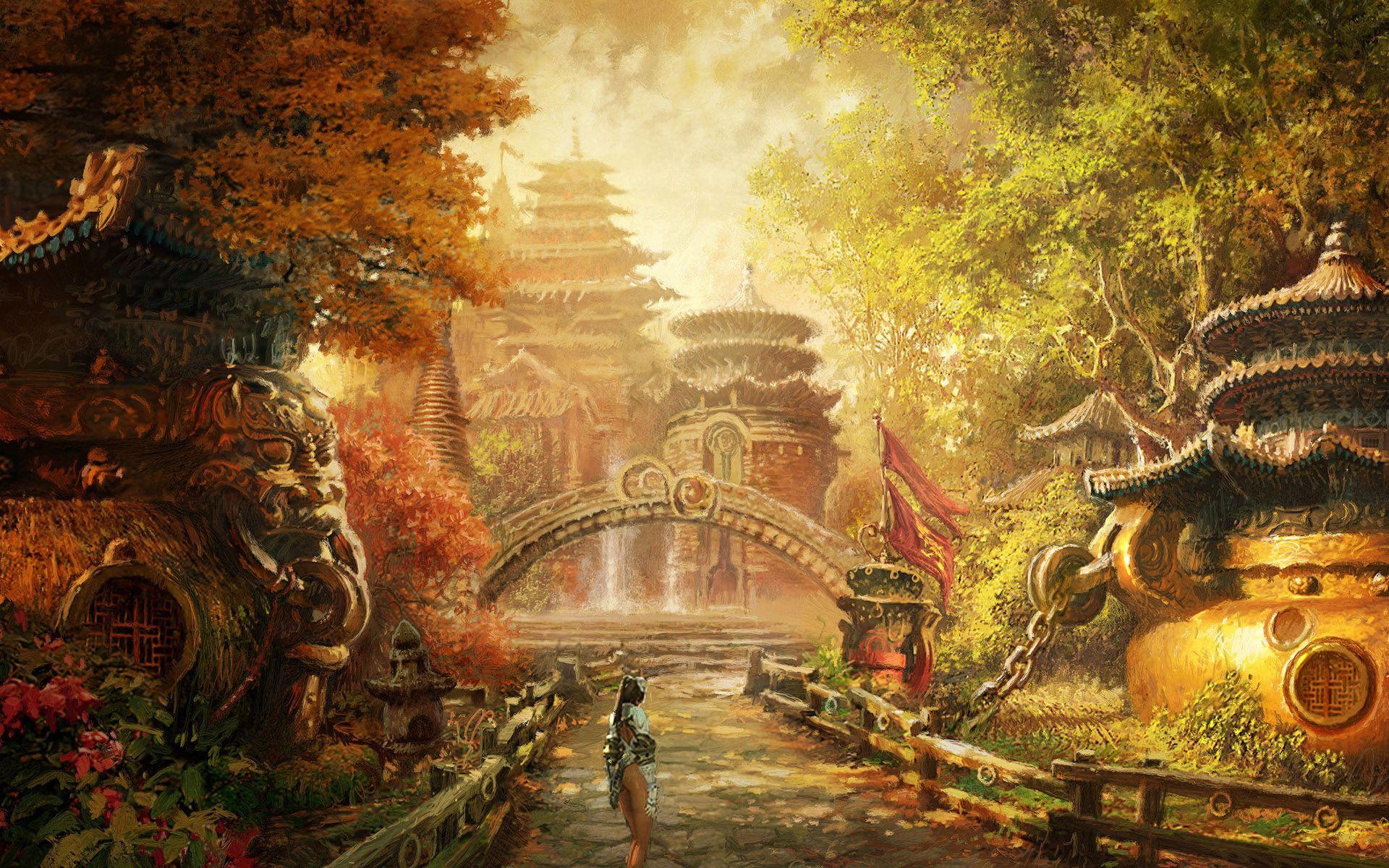 1920x1200 Ancient Roman Landscape Paintings. Fantasy Chinese Ancient City