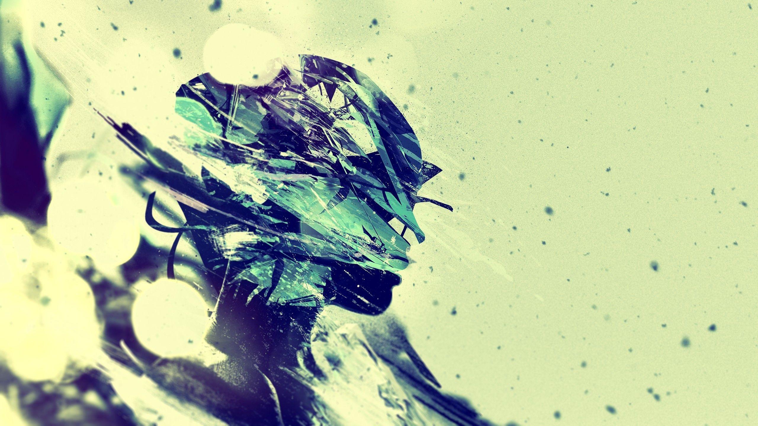 2560x1440 abstract, #shattered, #face, #digital art, wallpaper. Abstract