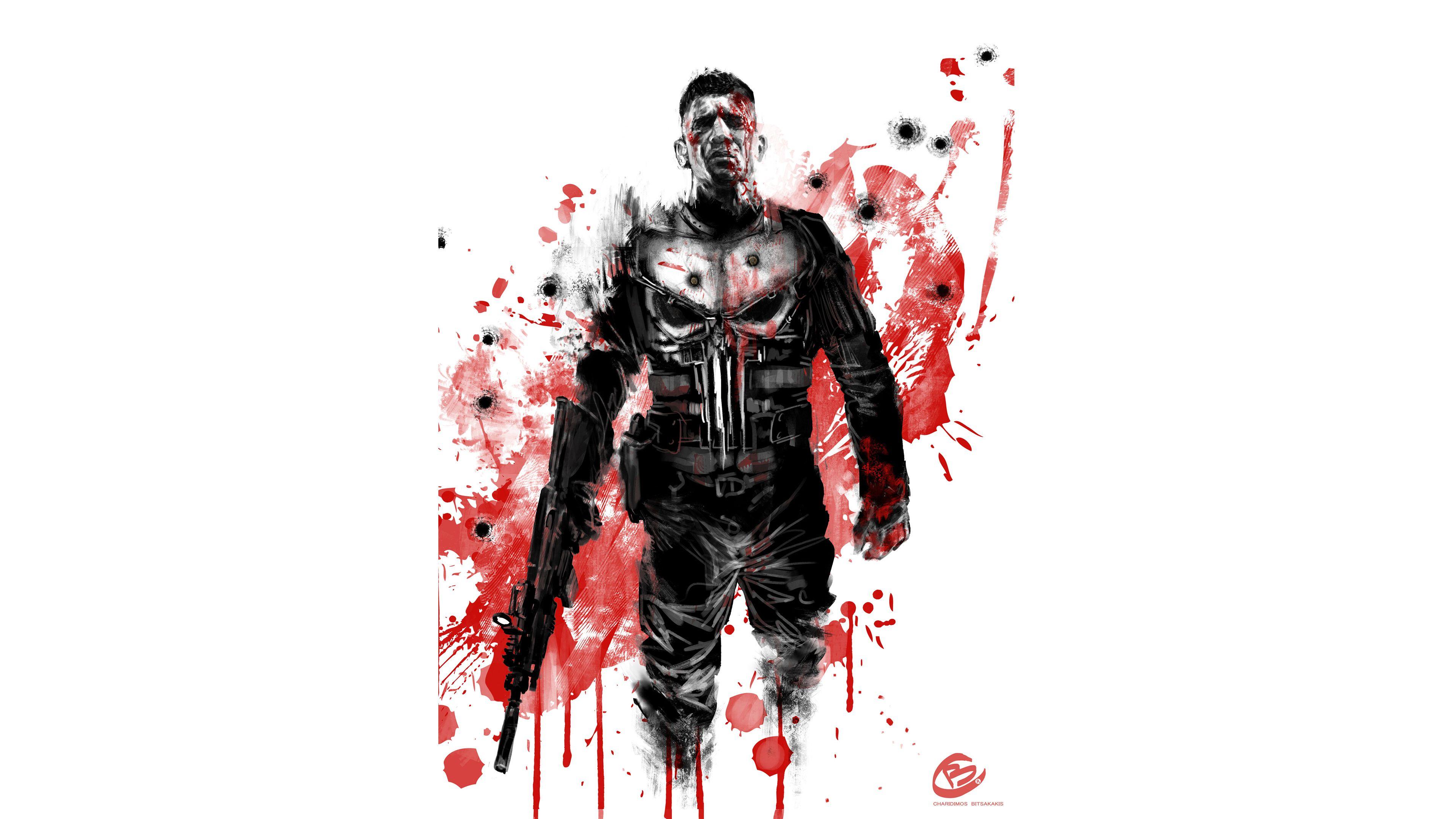 3840x2160 Punisher 4K Art iPhone XS MAX Wallpaper, HD Superheroes