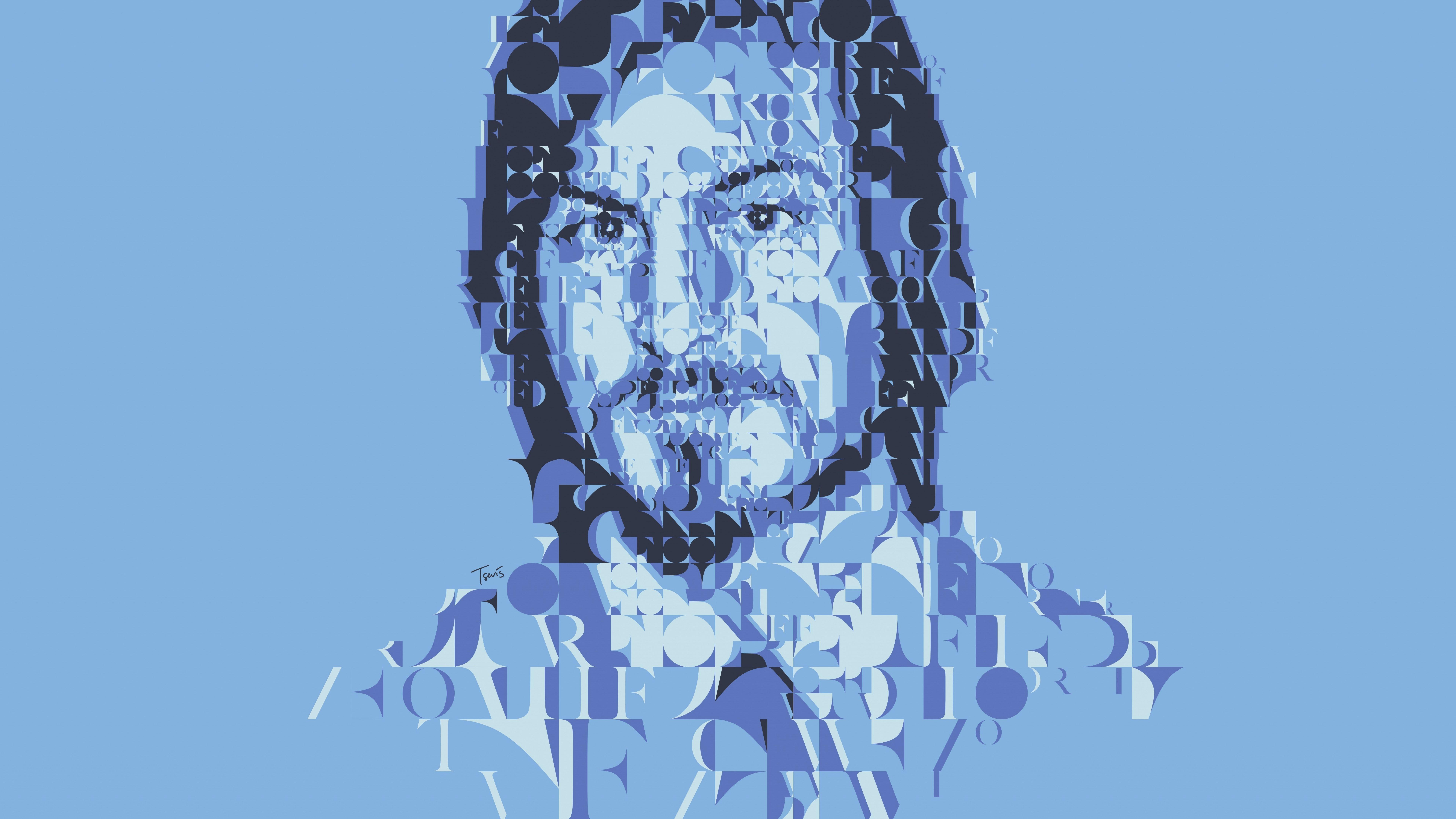 7680x4320 Steve Jobs Blue Face Art 8K Wallpaper, HD Artist 4K