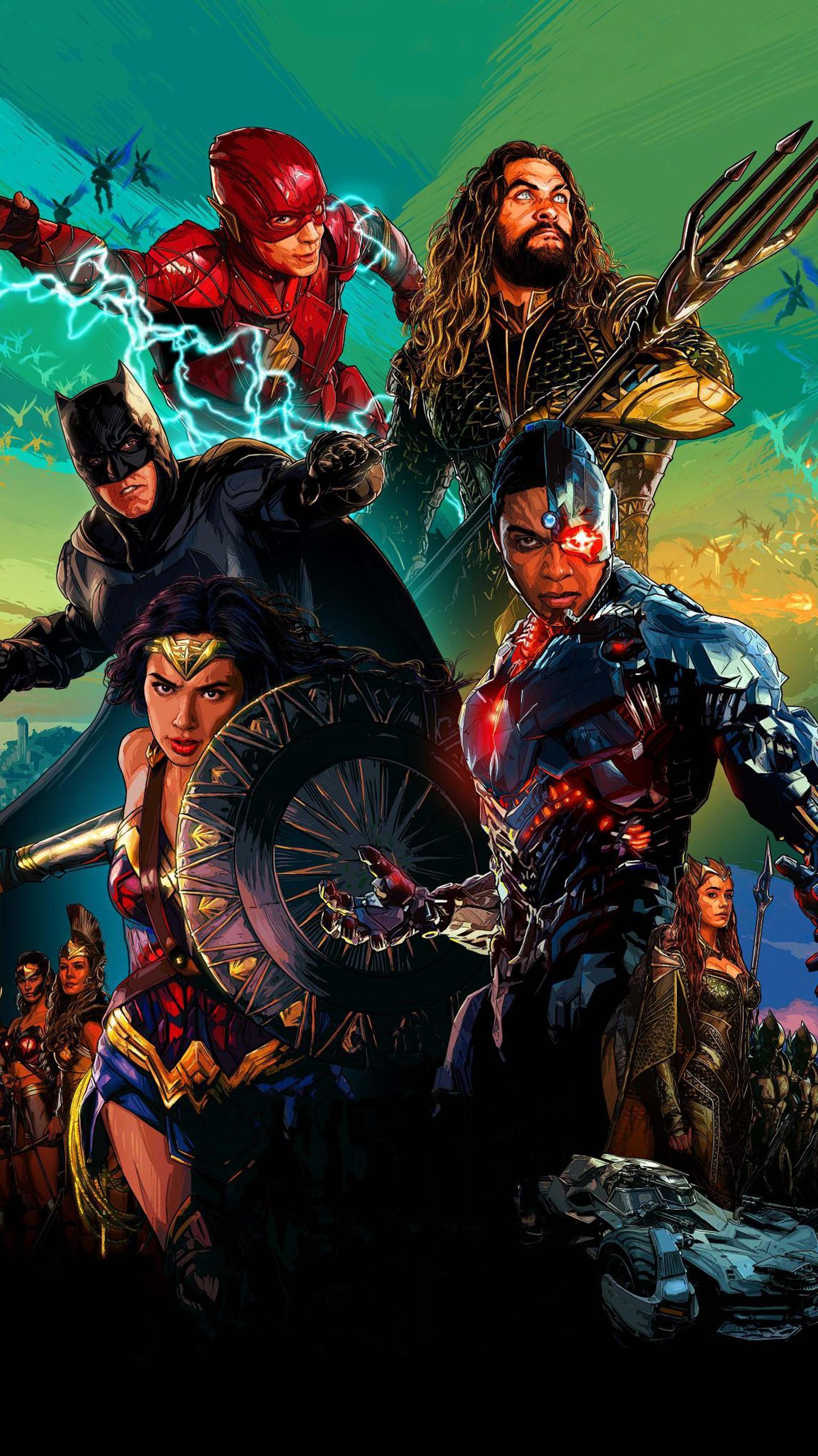 1536x2732 Justice League (2017) Phone Wallpaper