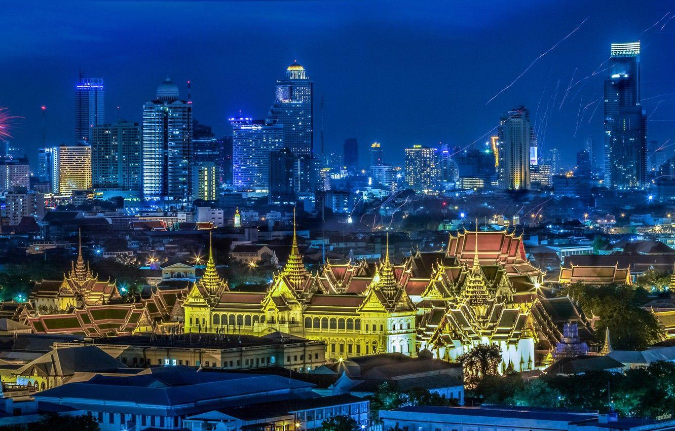 1332x850 Wallpaper night, lights, holiday, home, panorama, Thailand