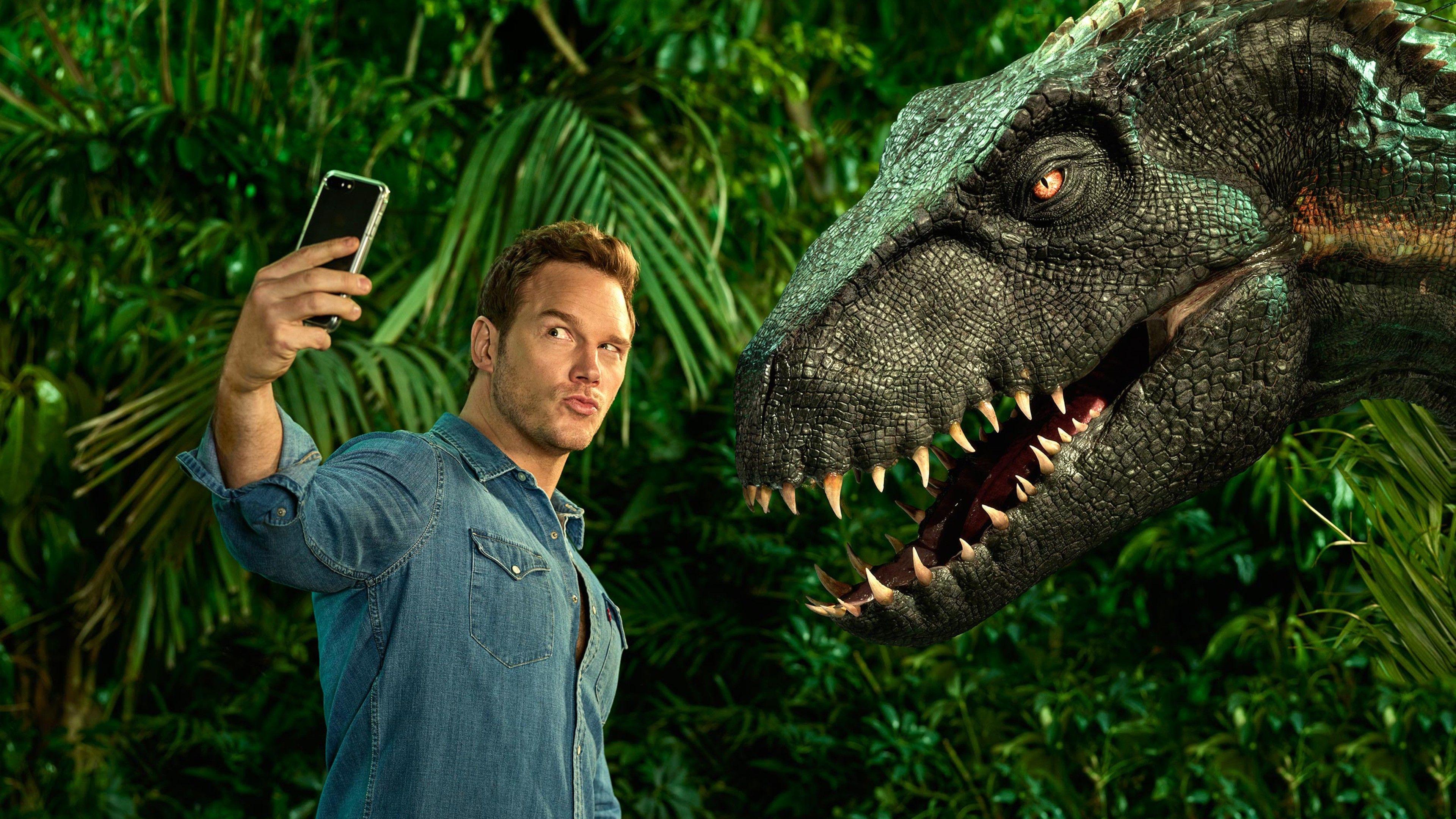 3840x2160 Wallpaper Jurassic World: Fallen Kingdom, Chris Pratt, dinosaur