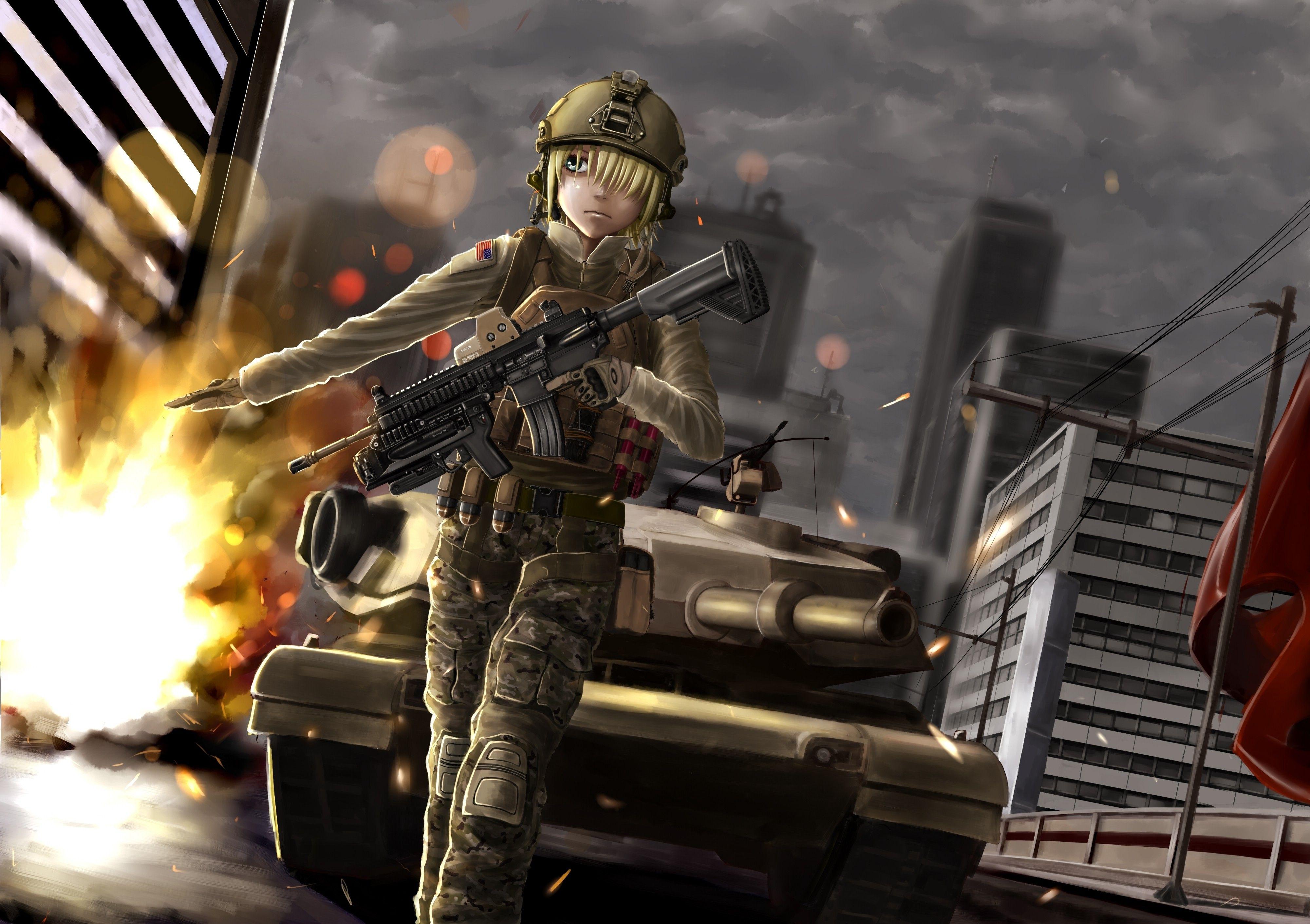 4000x2821 Military Anime Wallpaper