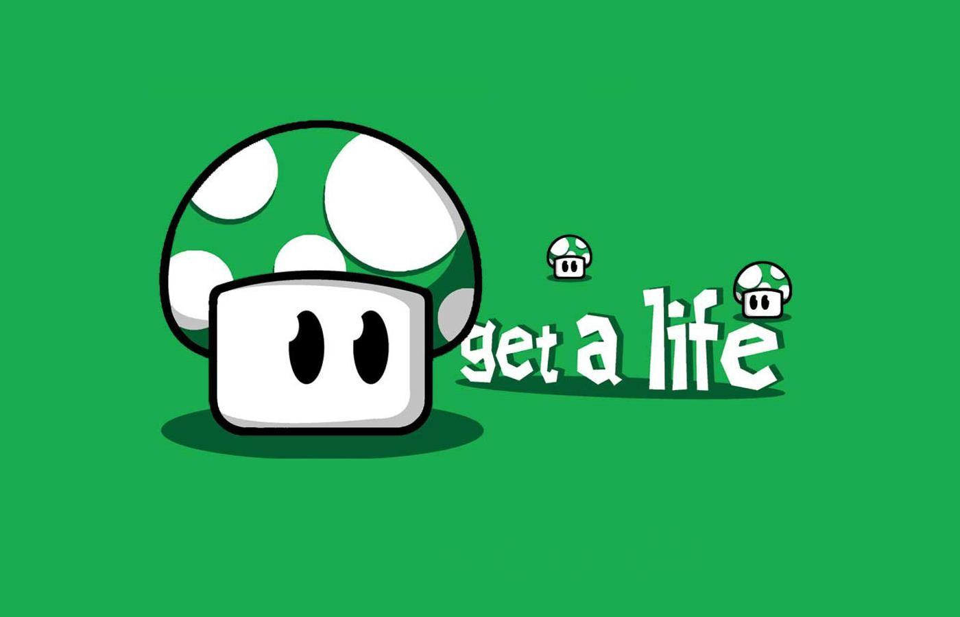 1400x900 Image detail for -Get A Life 1Up Green Mushroom HD Wallpaper