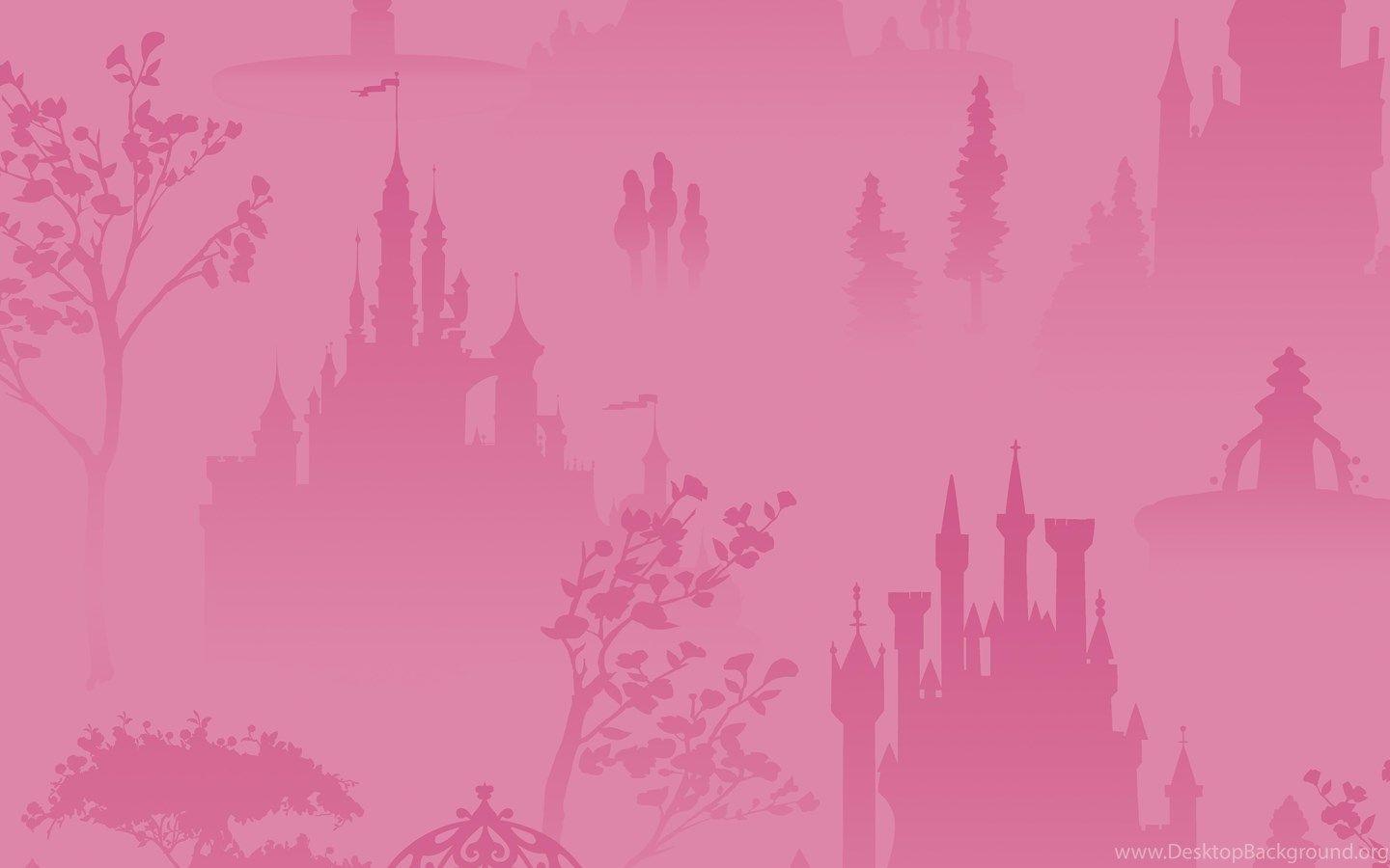 1440x900 Disney Princess Pink Tonal Scenic Wallpaper InteriorDecorating