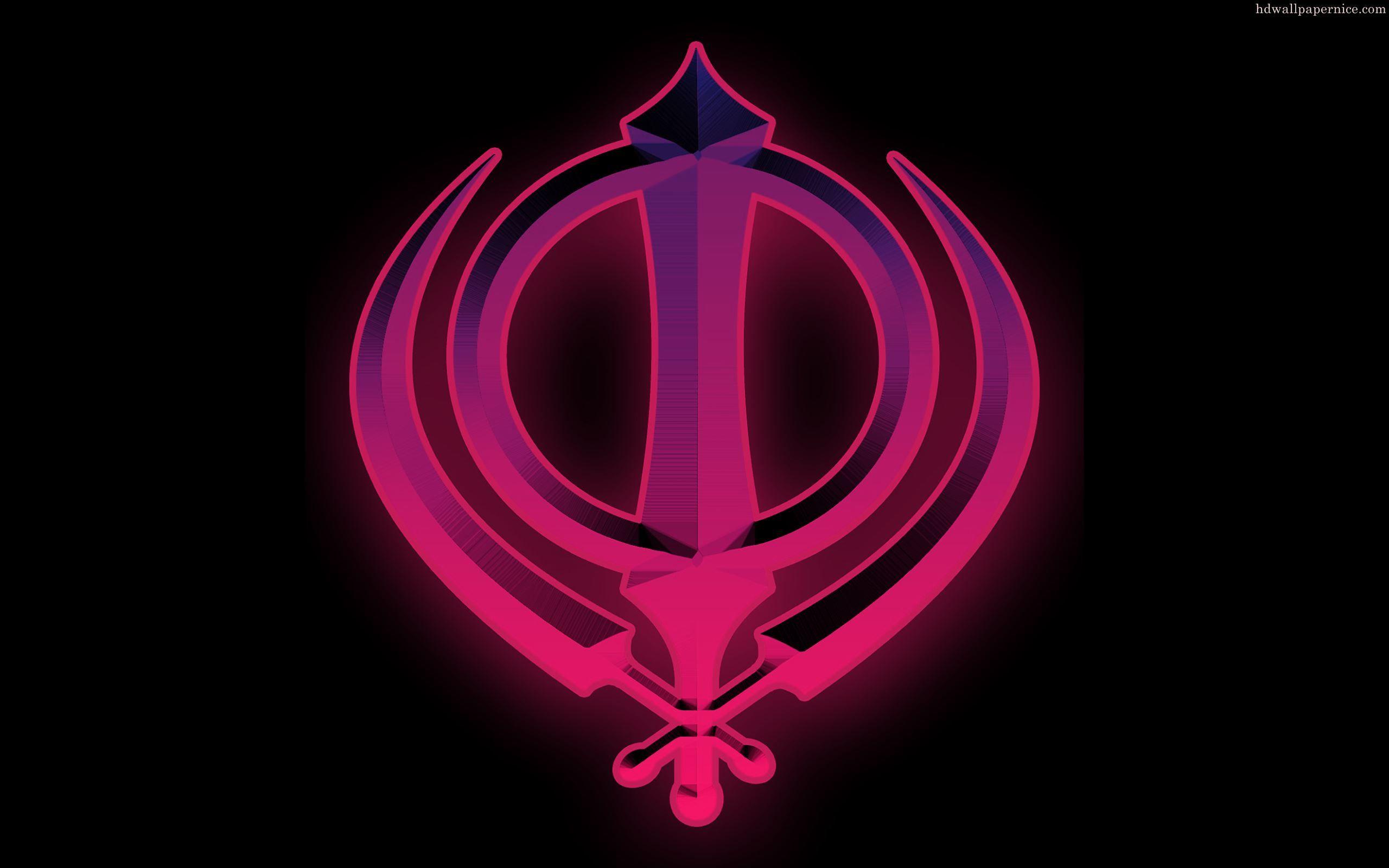2560x1600 Beautiful Sikh Khanda Black Background HD Wallpaper