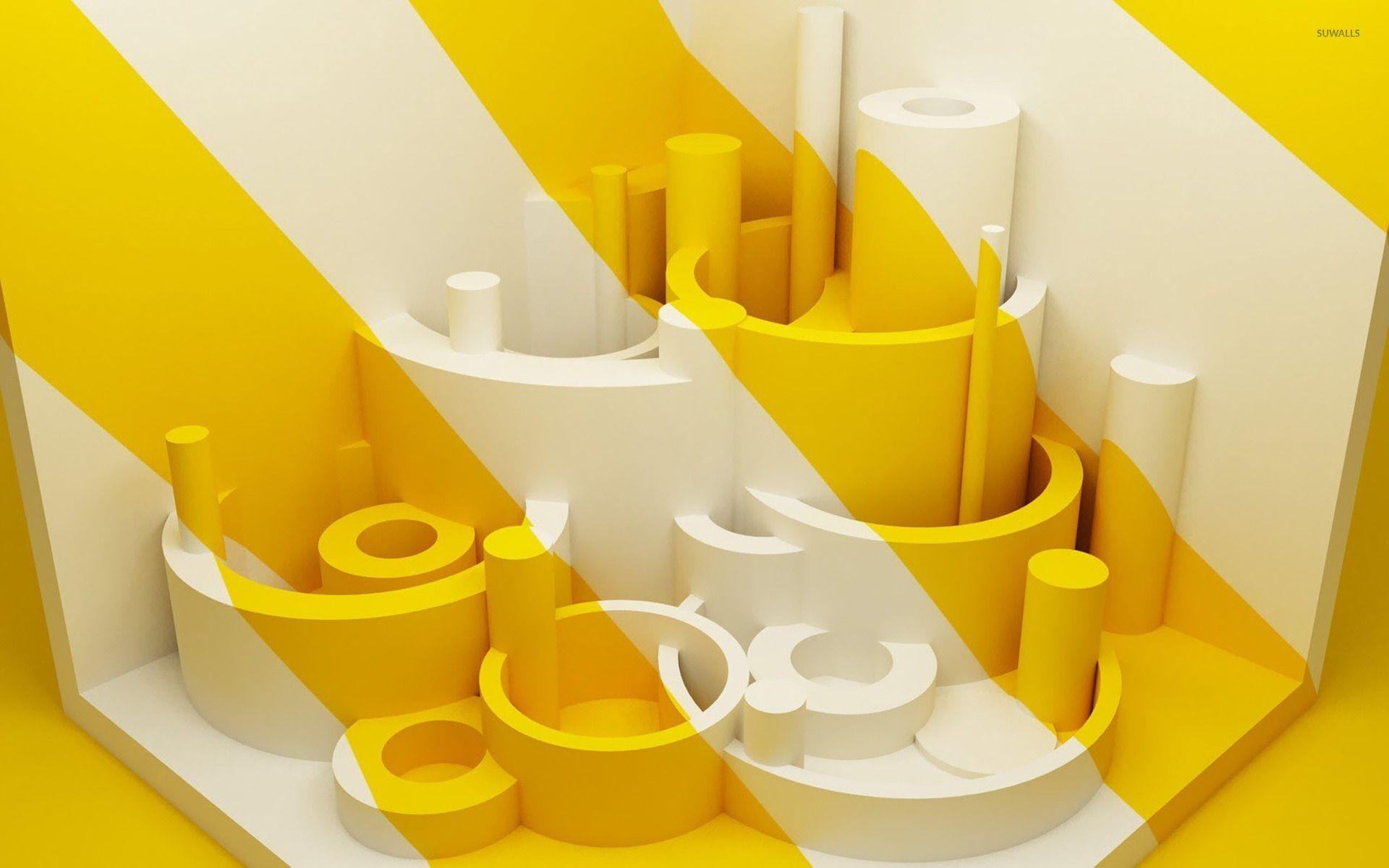 1920x1200 White and yellow shapes wallpaper wallpaper