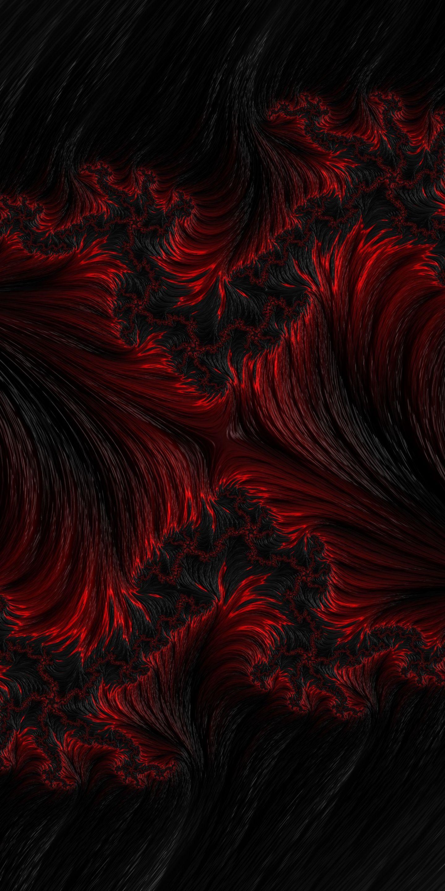 1440x2880 Download Red Dark Threads, Abstract, Art Wallpaper, 1440x LG