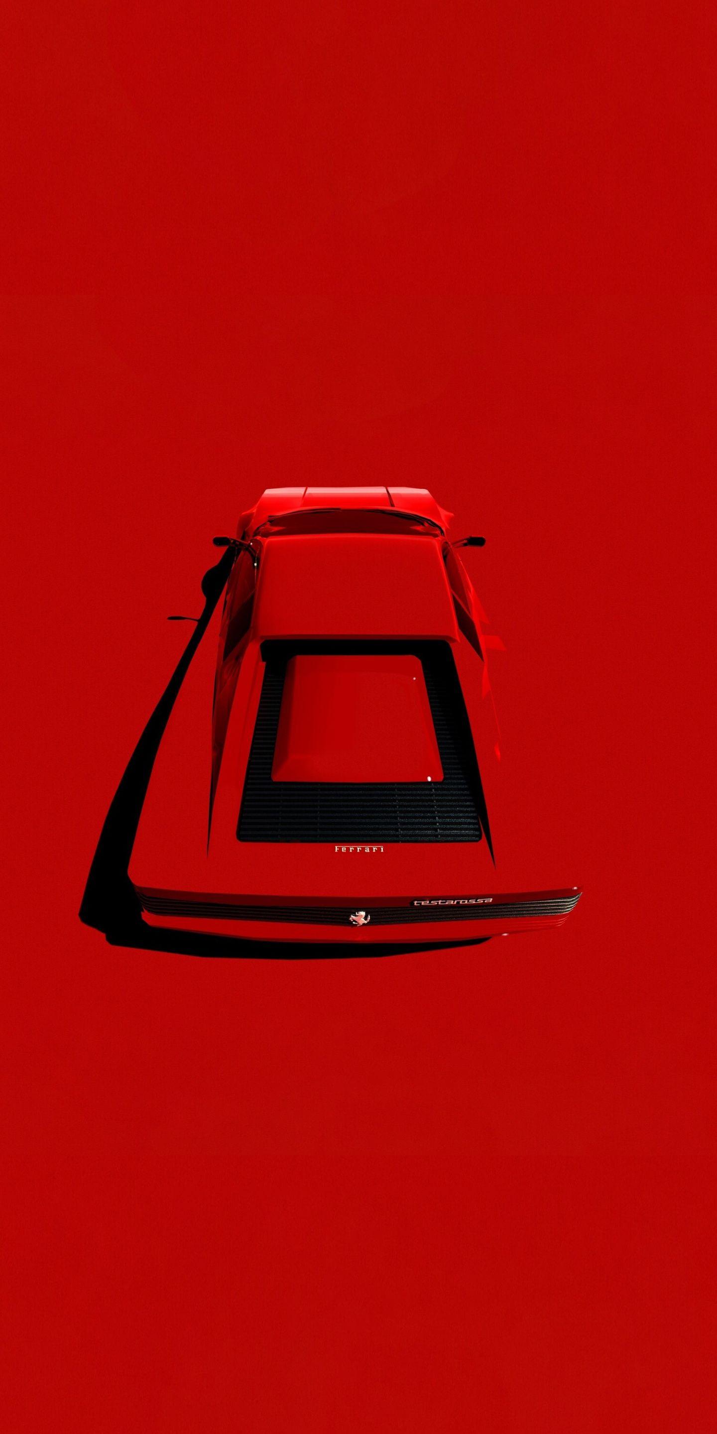 1440x2880 Ferrari, minimal, red car wallpaper. Car wallpaper, Ferrari, Classic cars