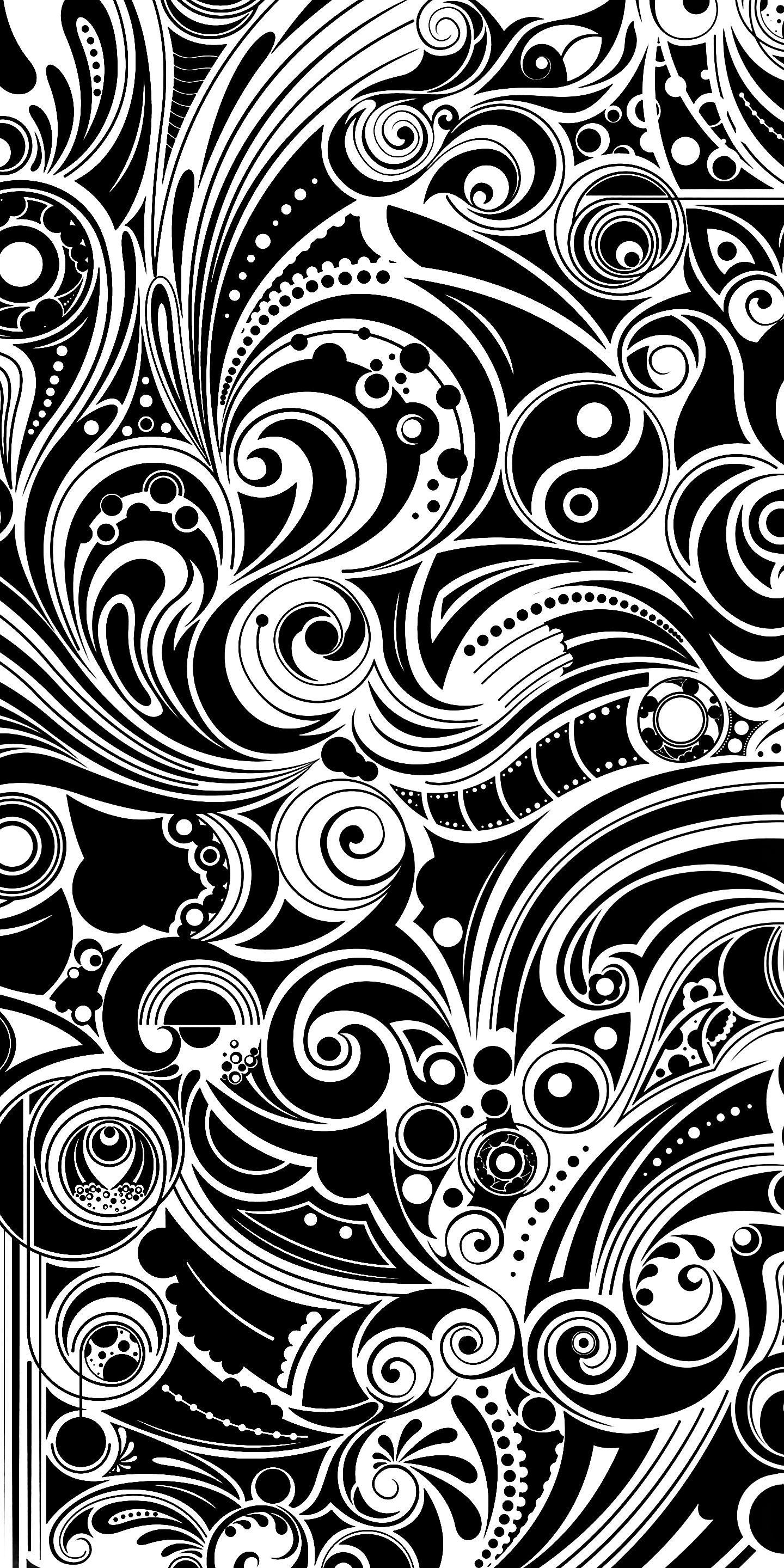 1440x2880 Abstract Black and White (1440x2880)