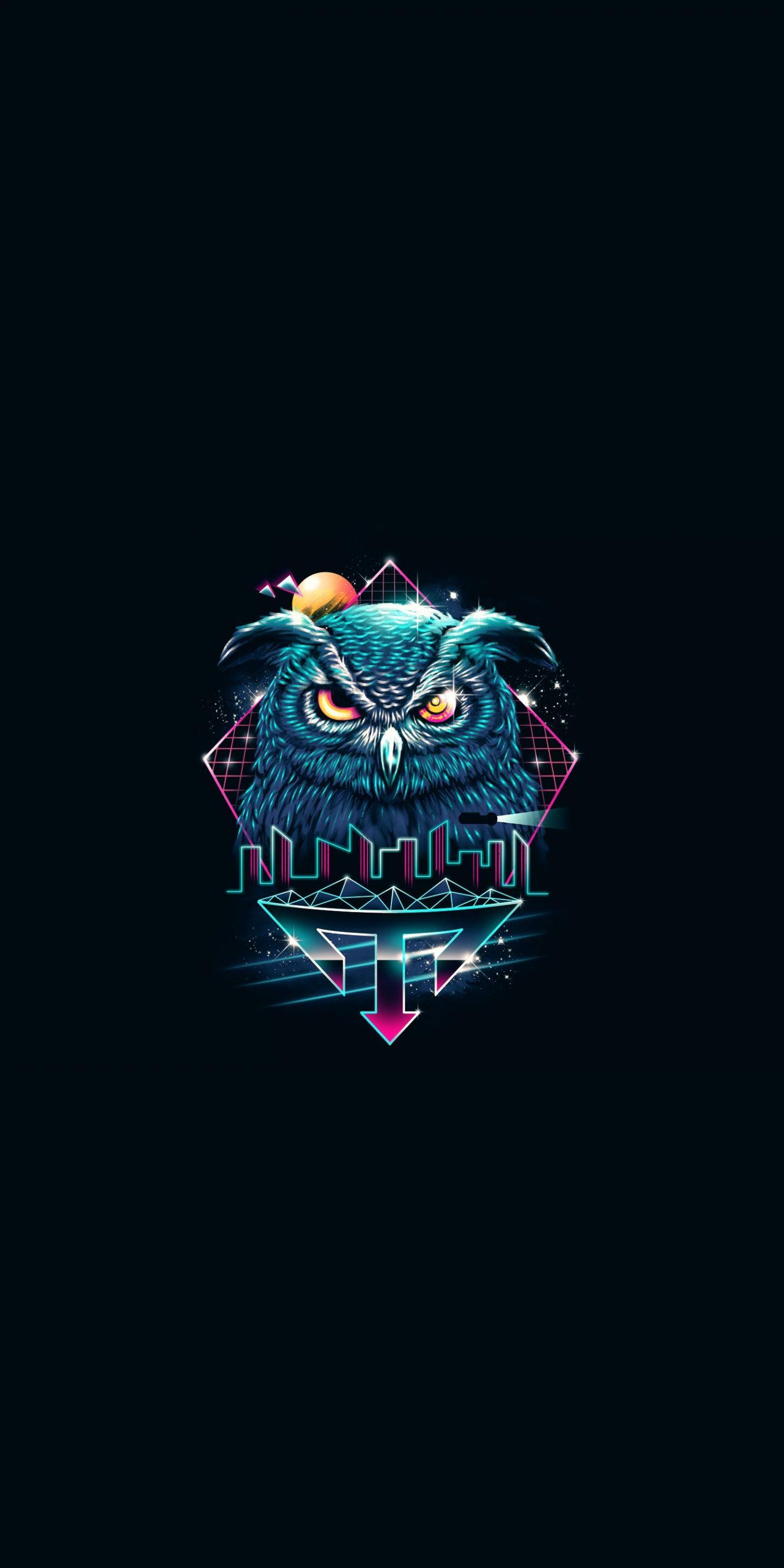 1440x2880 Download Minimal, attitude, owl, retro art wallpaper, 1440x2880