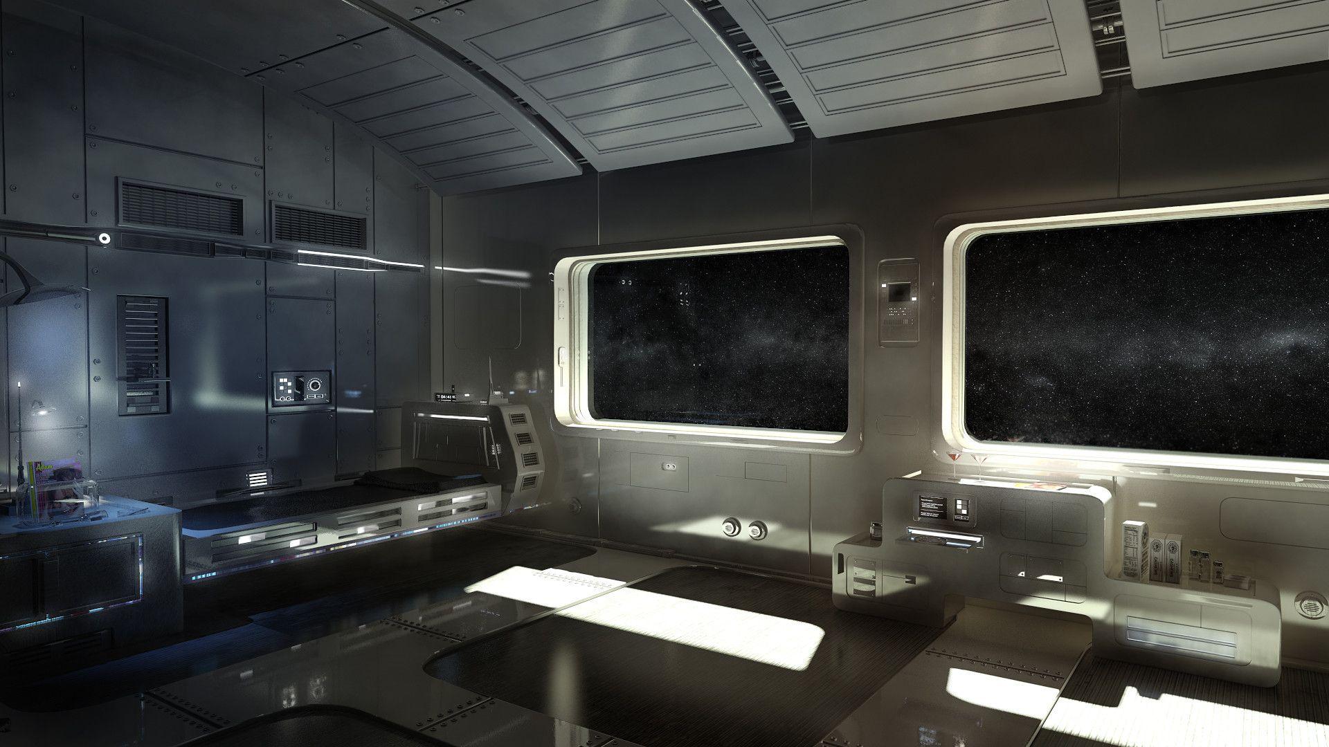 1920x1080 Inside a futuristic spaceship, anyone know where I can find more