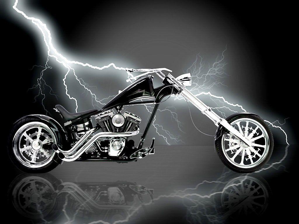 1024x768 Motorcycle Background for Phones. Skull