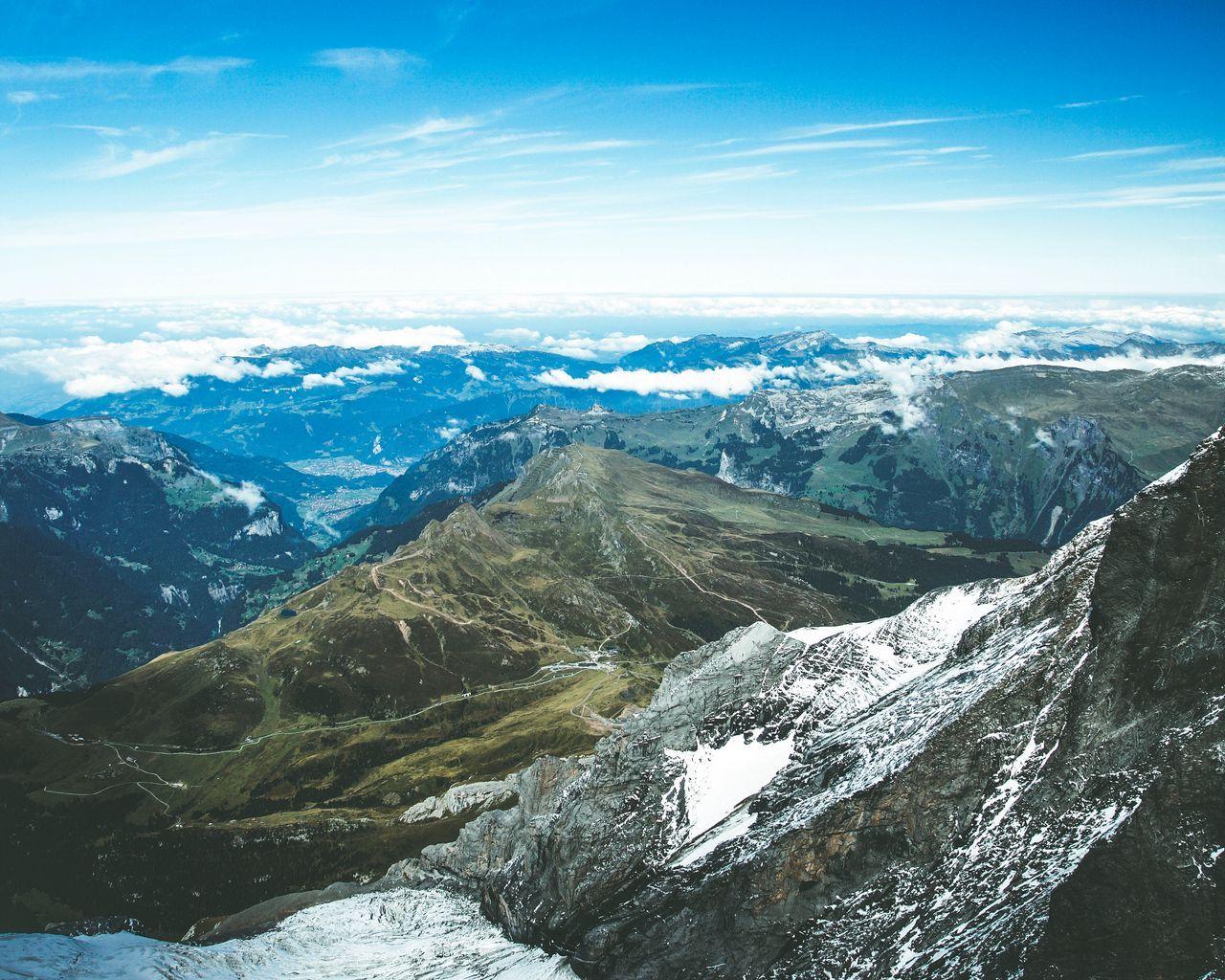1280x1024 Download wallpaper 1280x1024 mountains, peaks, sky, mountain