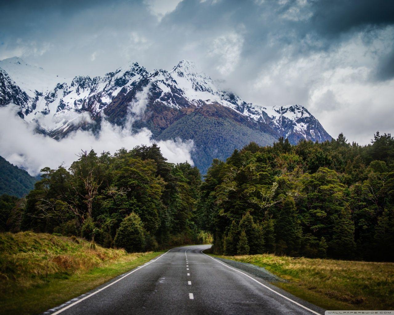 1280x1024 Mountain Road wallpaperx1024