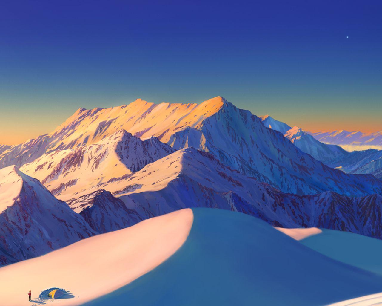 1280x1024 Snowy Mountains 1280x1024 Resolution Wallpaper, HD