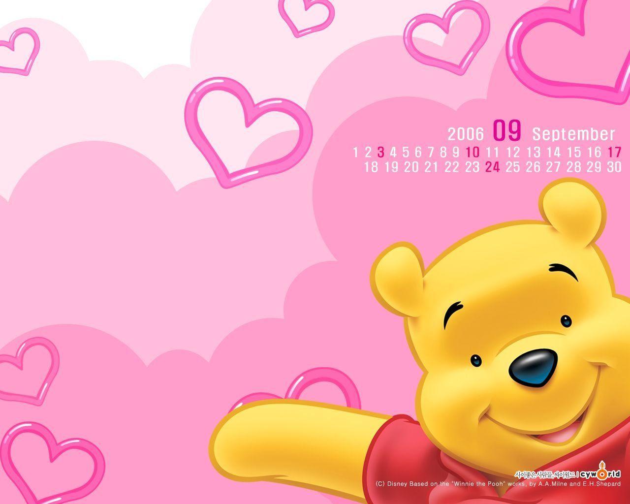 1280x1024 Hình nền dễ thương cho bé Winnie The Pooh