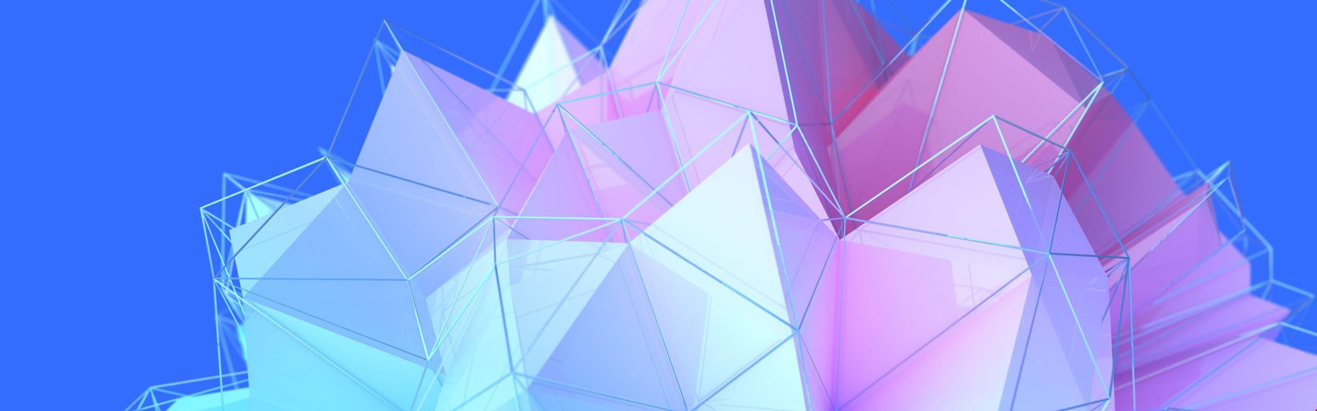2560x800 2k 3D Shapes Background. HD Wallpaper 5k