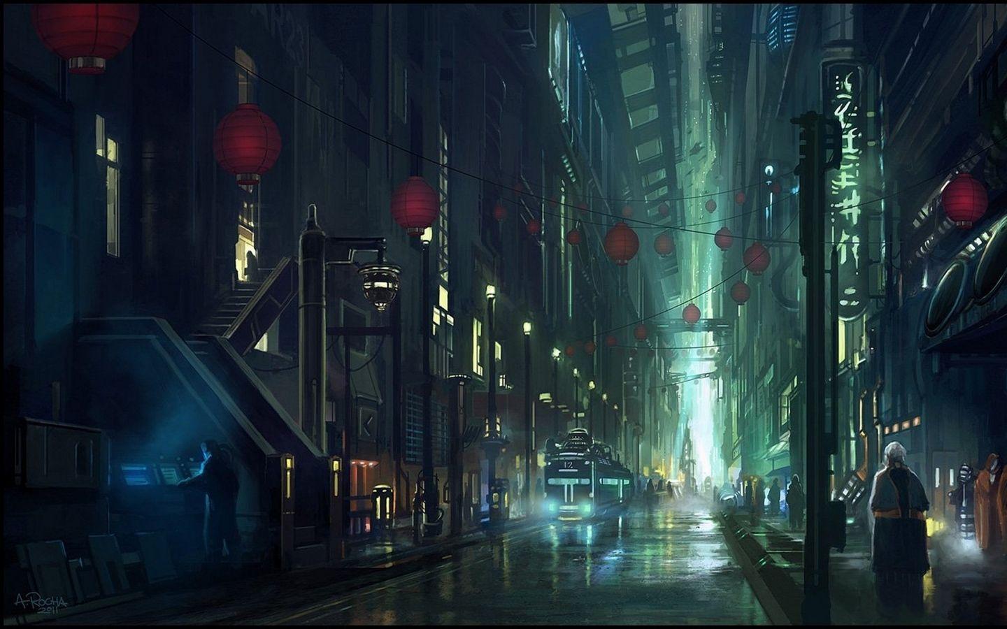 1440x900 Cyberpunk Atmosphere, Dark Future, Neo Noir, China Town