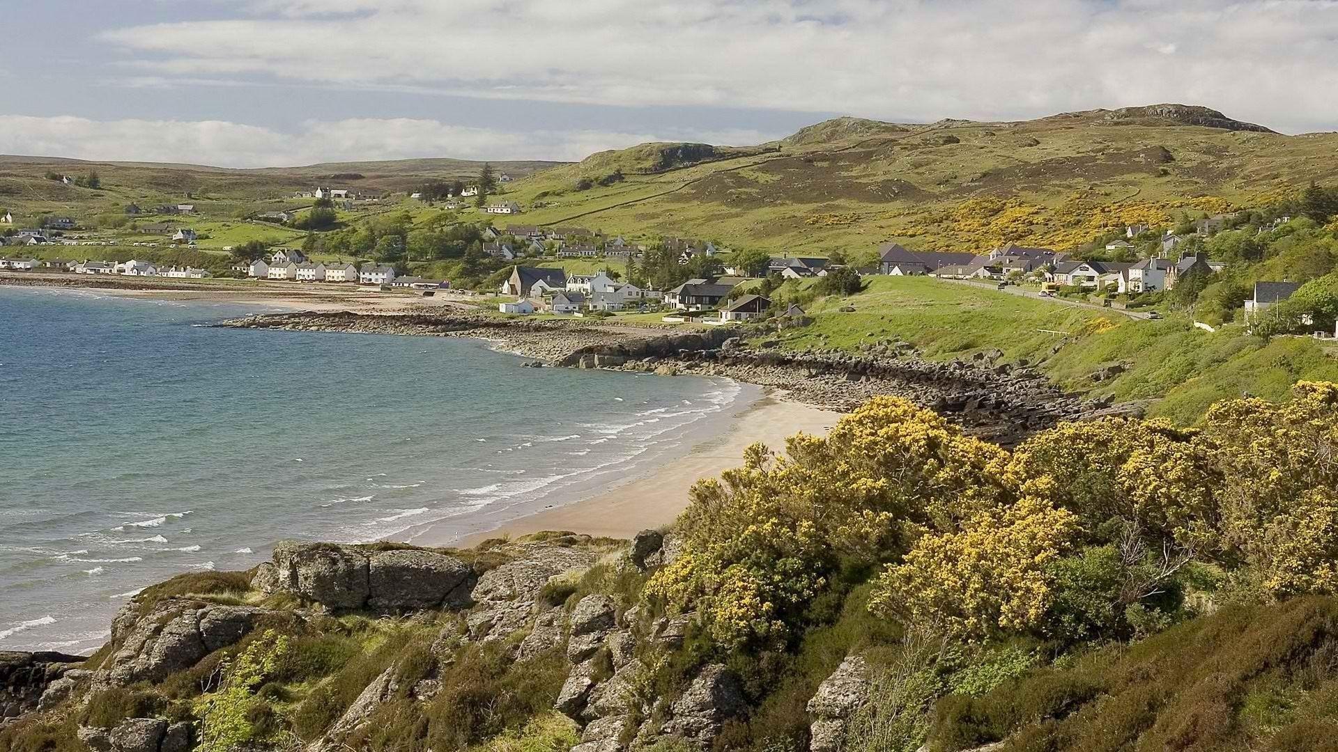 1920x1080 XiNature.com Sea Beach Rocks Wonderful Scotland