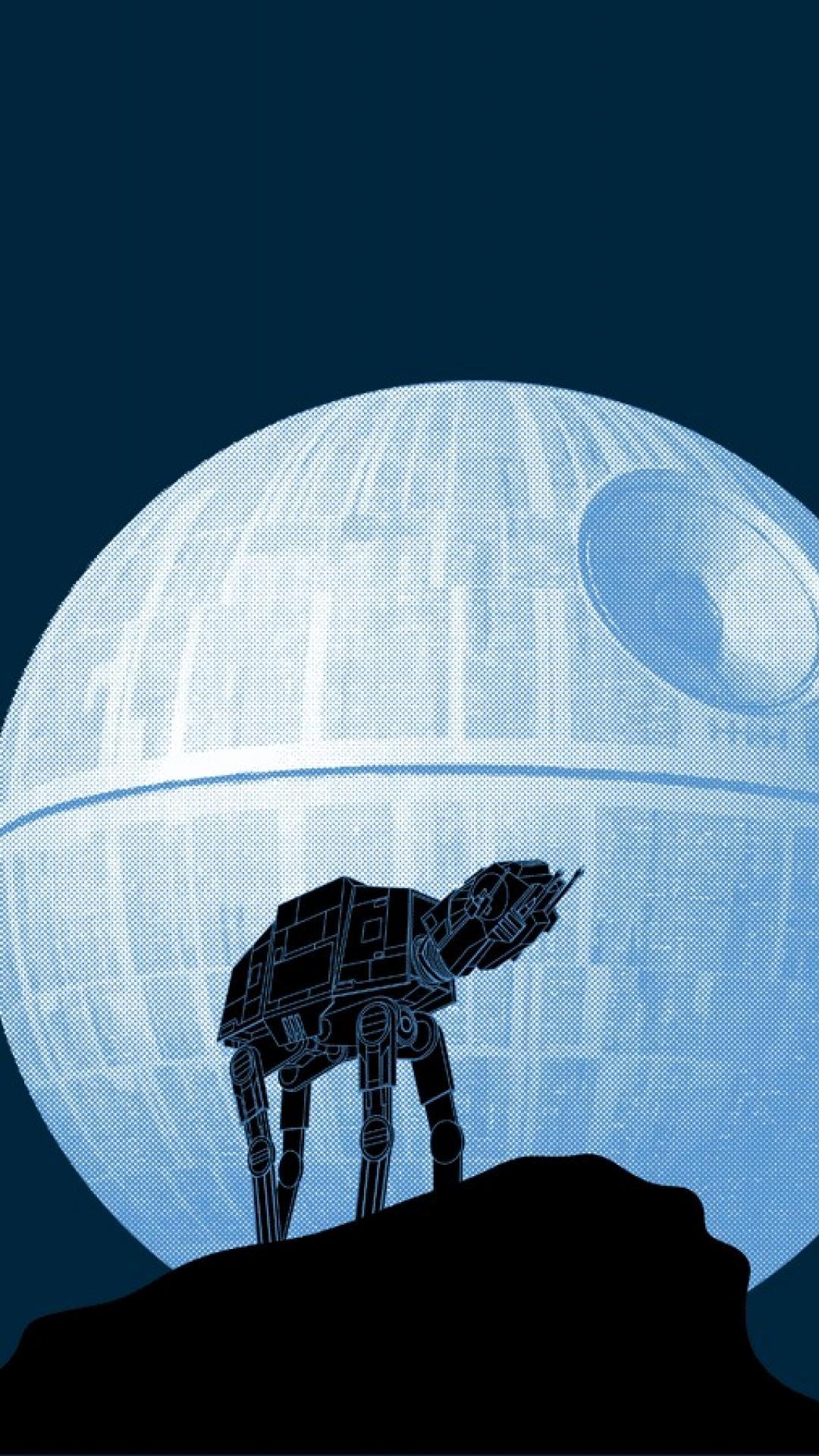 1080x1920 Star Wars Moon Funny At At Howl Wallpaper