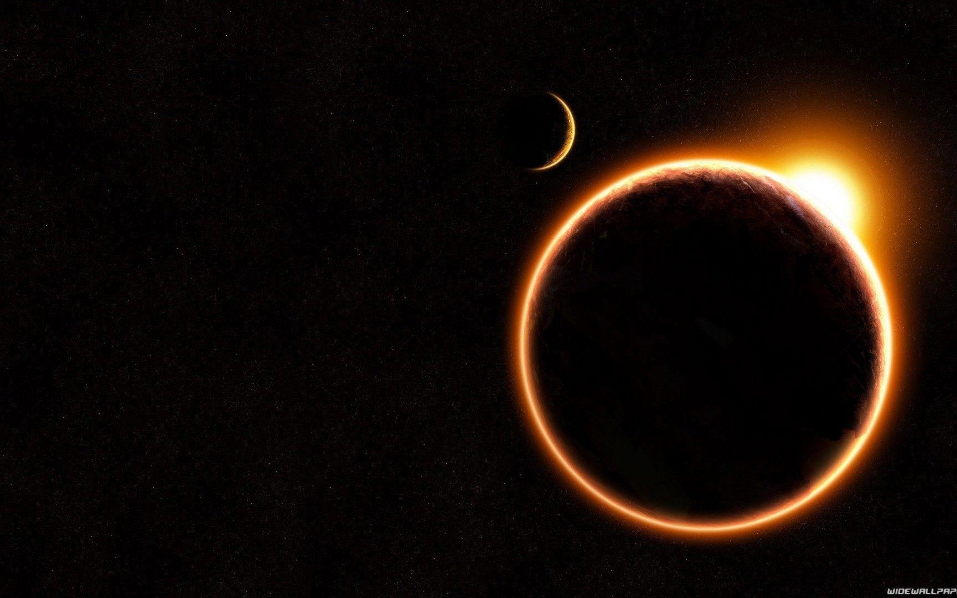 1920x1200 Black Background Sun Space Moon Walls HD wallpaper