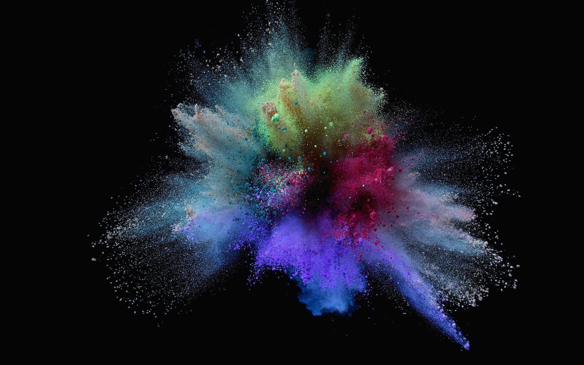 1920x1200 Explosion of colorful sand on black background HD Wallpaper