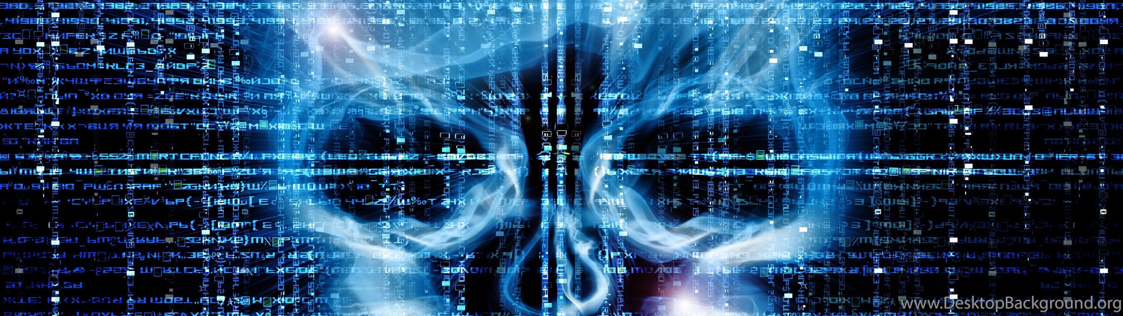 3840x1080 Matrix Binary Wallpaper Desktop Background