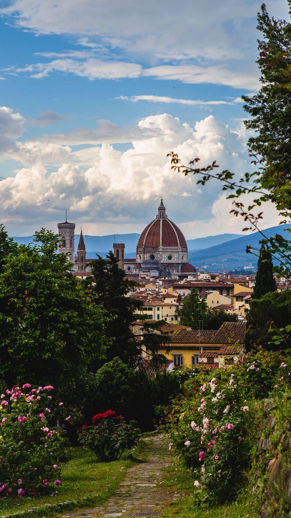 Florence Italy hills buildings houses church artwork city statue  painting HD wallpaper  Peakpx