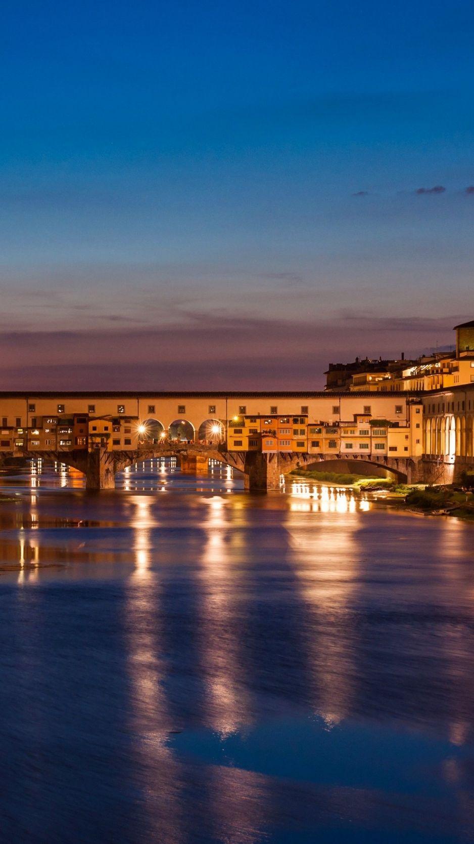 938x1668 Download Florence, Italy, Night, Tourism, Travel iPhone standard wallpaper 938x1668