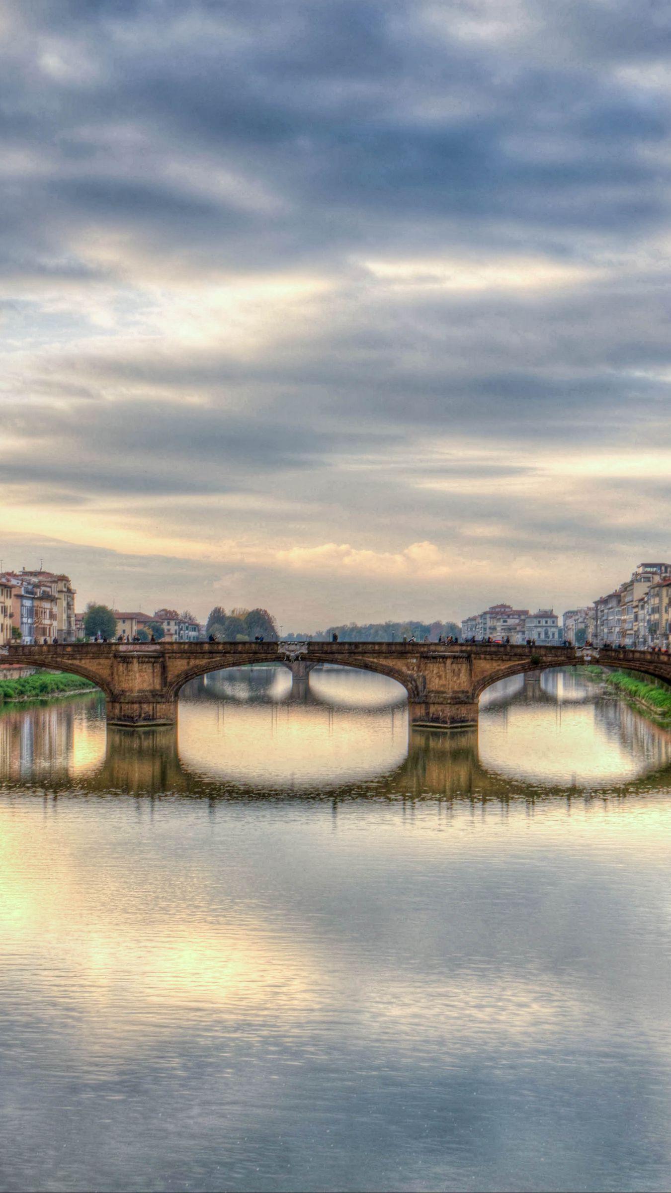 1350x2400 Download wallpaper 1350x2400 florence, italy, bridge, river, hdr