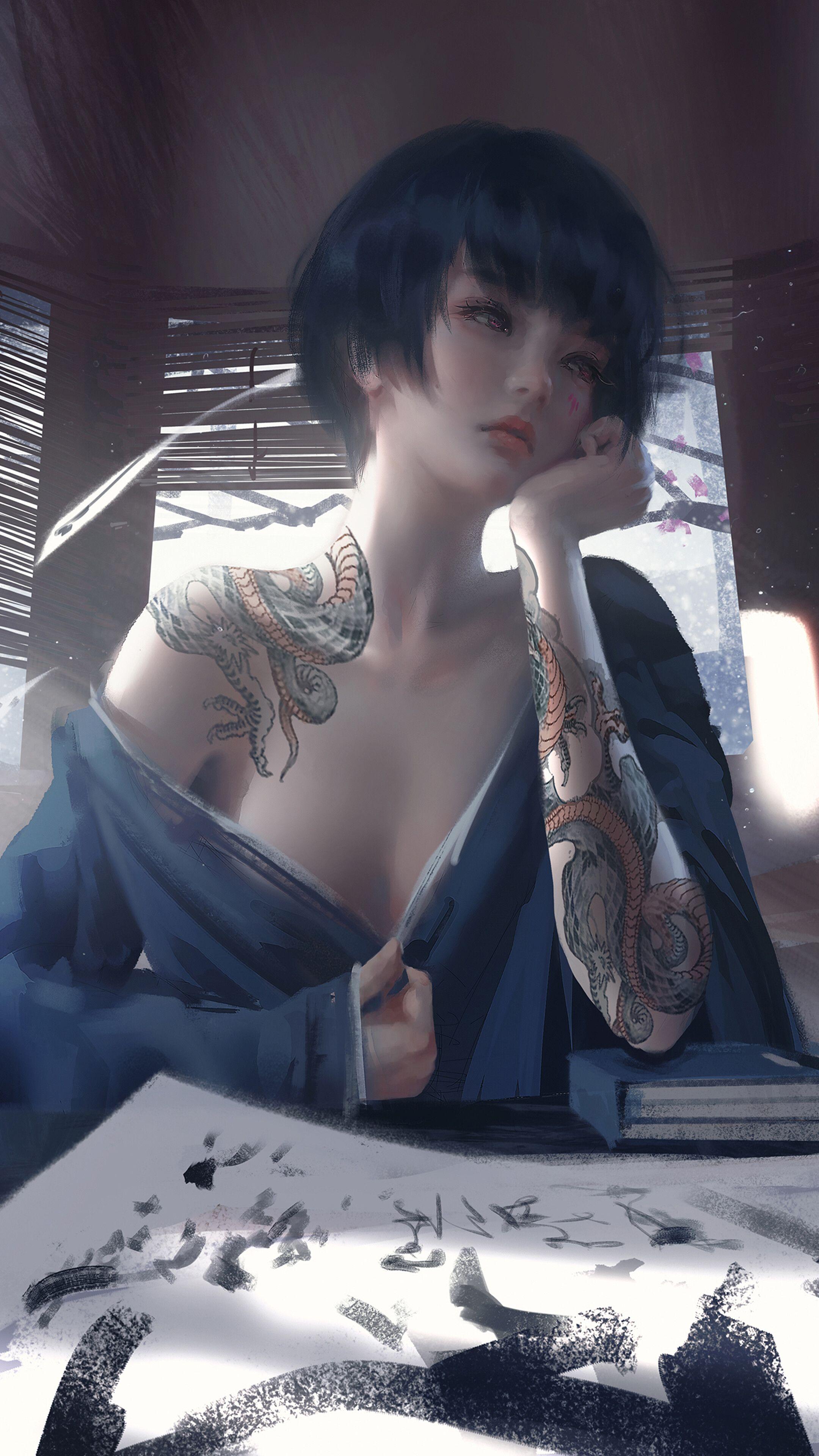 2160x3840 Fantasy, Asian, Girl, Tattoo, 4K iPhone 6s, 6 HD Wallpaper, Image, Background, Photo and Picture. iPhone Wallpaper. Mocah.org HD Wallpaper