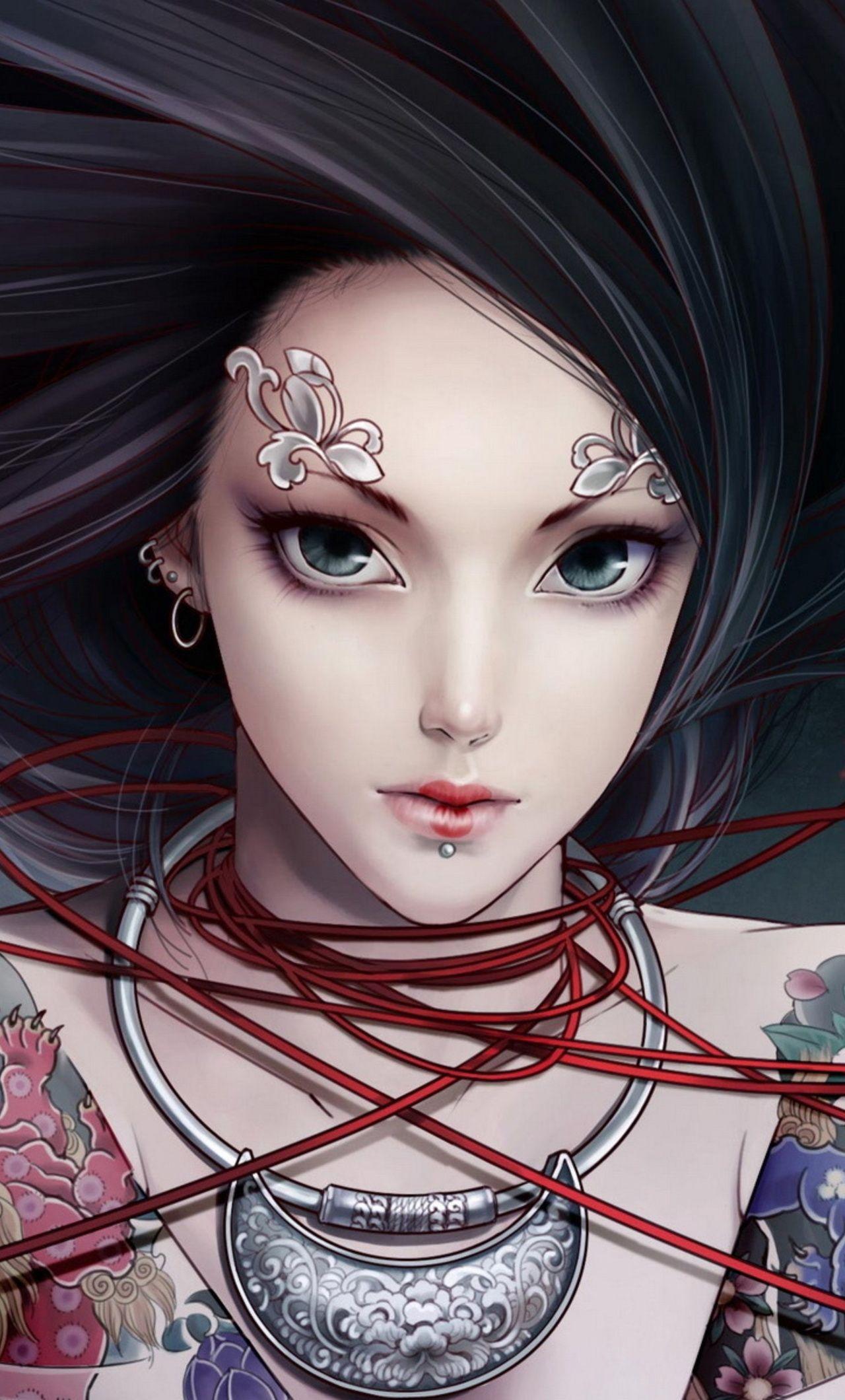 1280x2120 Zhang Xiao Bai Anime Tattoo Girl iPhone HD 4k Wallpaper, Image, Background, Photo and Picture