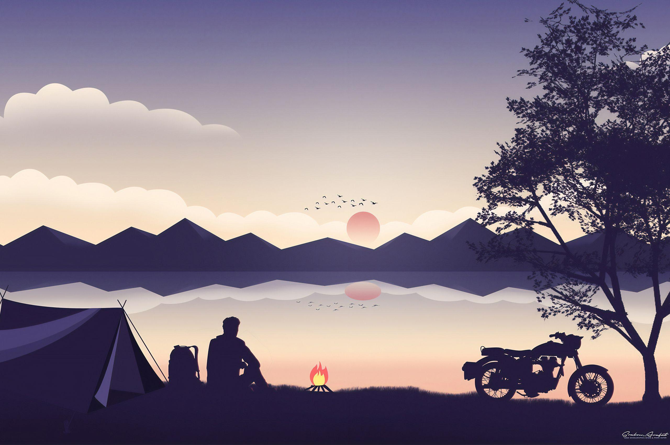 2560x1700 Biker Camping Chromebook Pixel HD 4k Wallpaper, Image