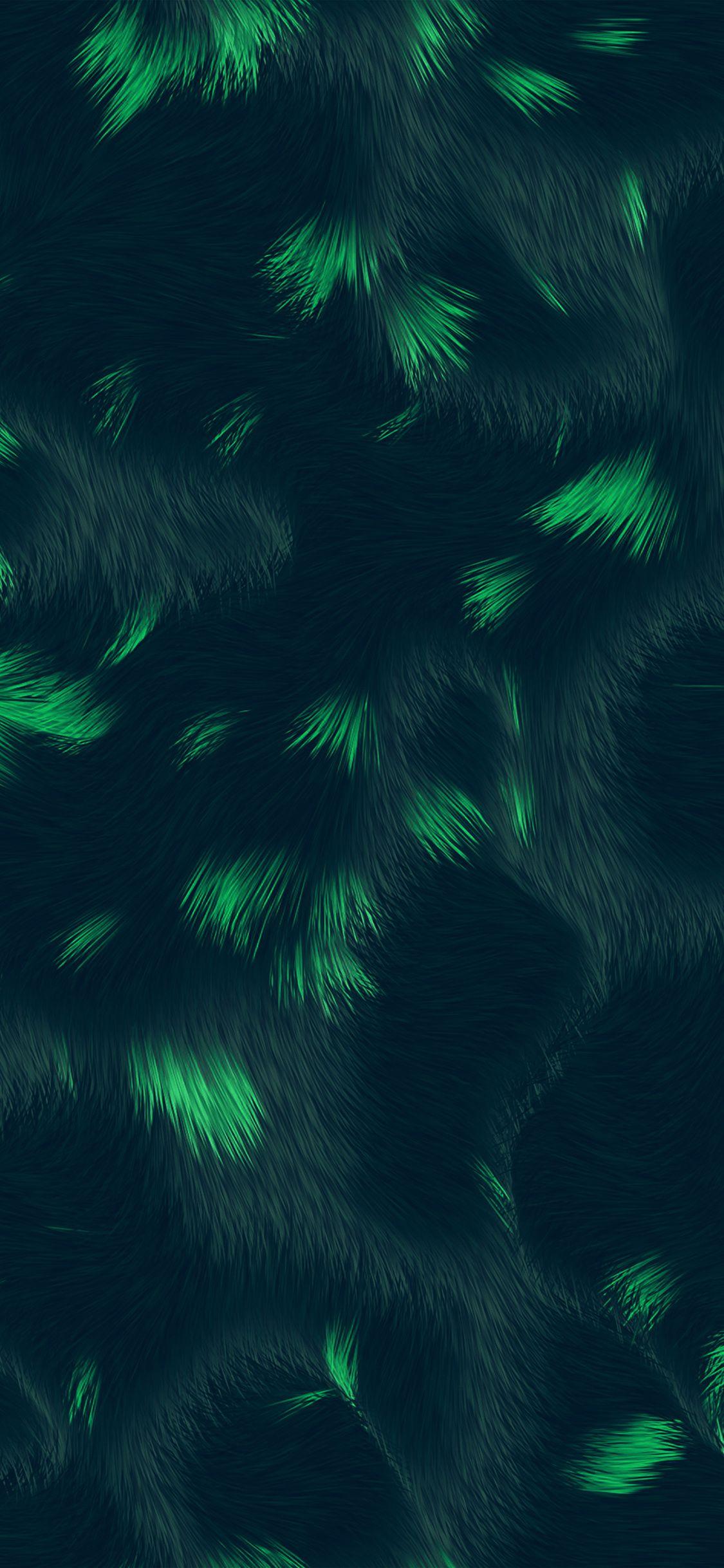 1125x2436 Texture Fur Blue Pattern Background Green Wallpaper