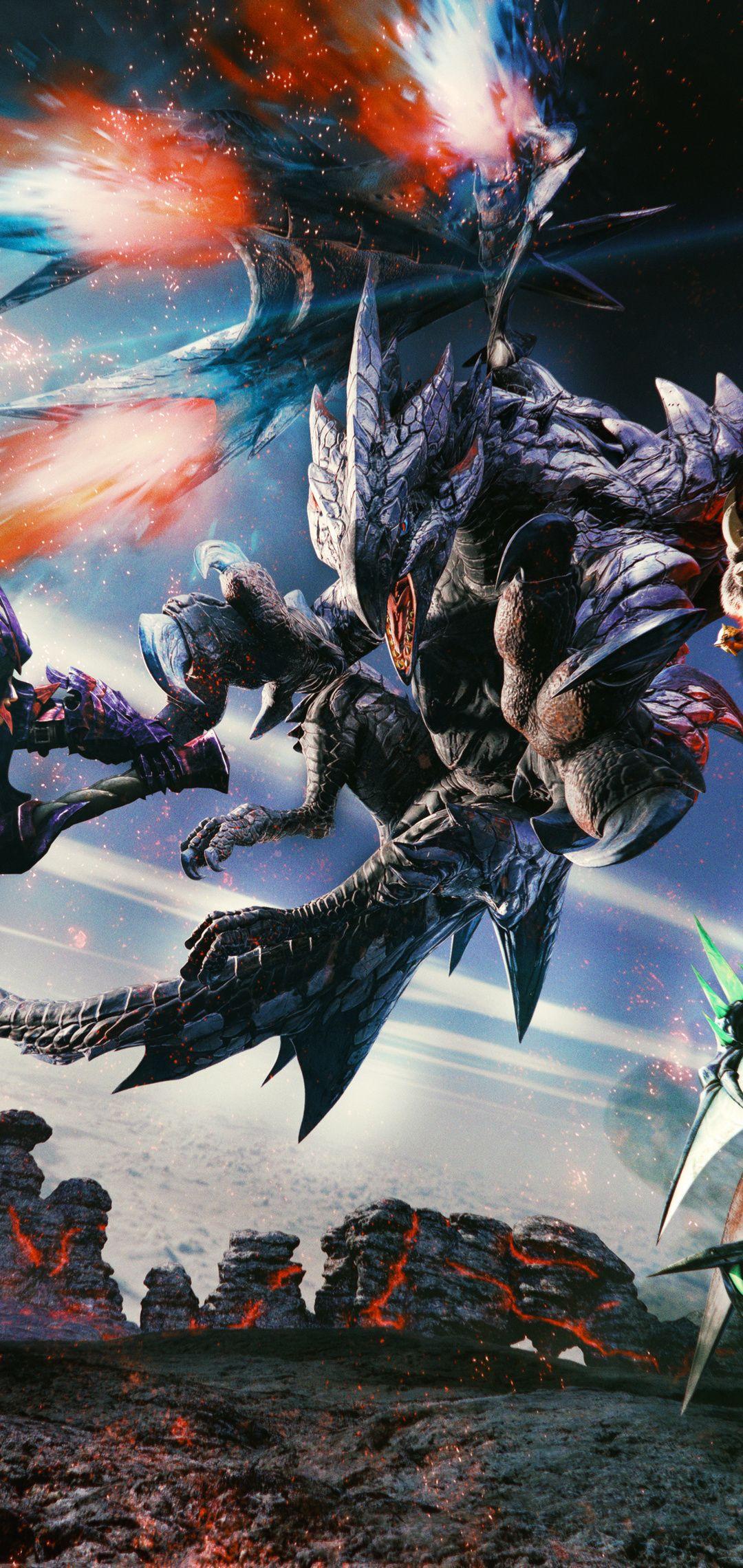 1080x2280 Monster Hunter Generations Valstrax Artwork One Plus 6