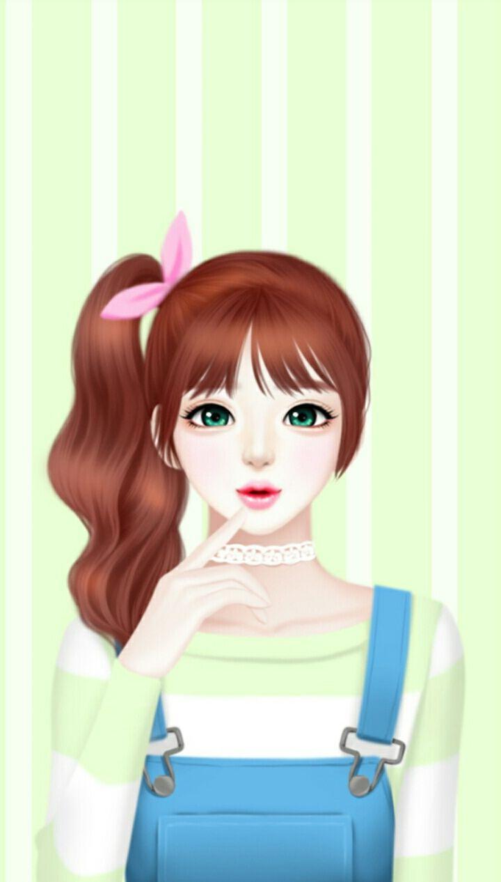 720x1266 Cute Girl Wallpaper Drawings With Color