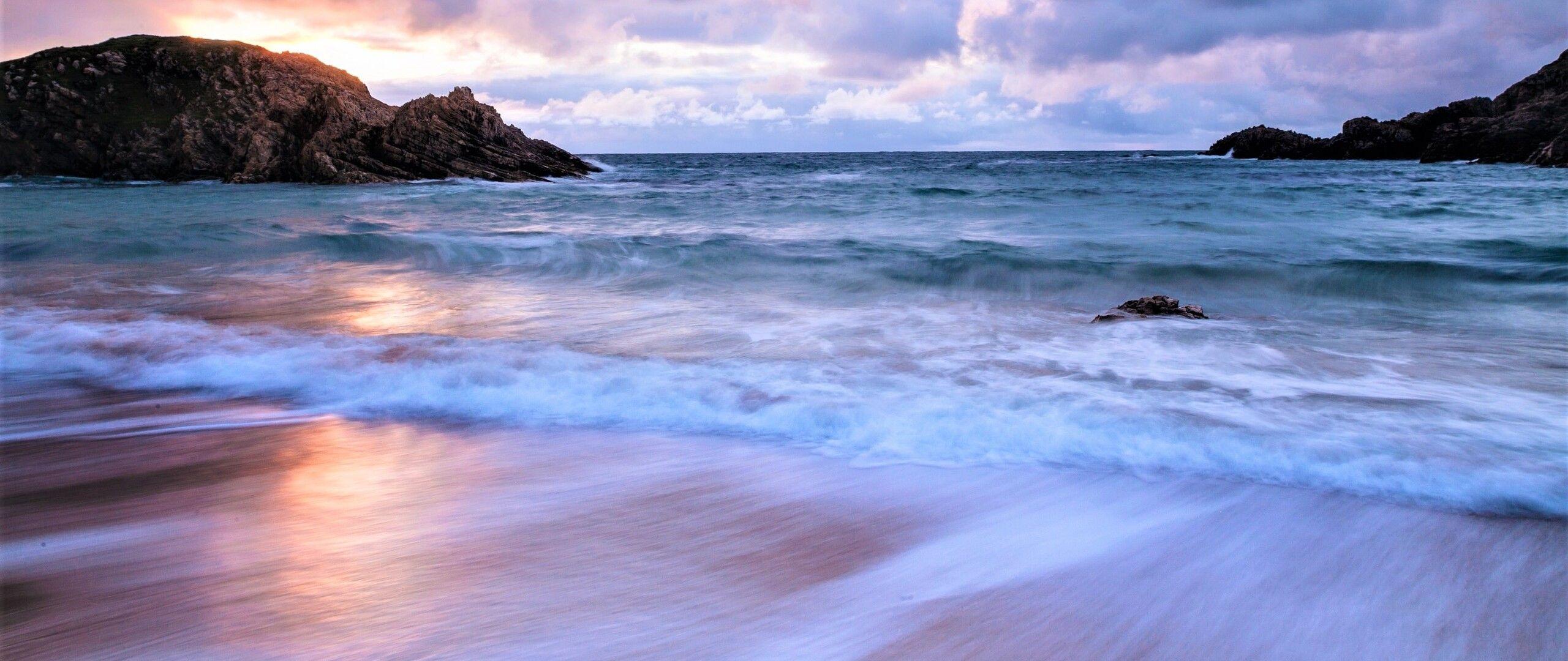 2560x1080 Beach Cloud Earth Horizon Ocean Purple Sea 2560x1080