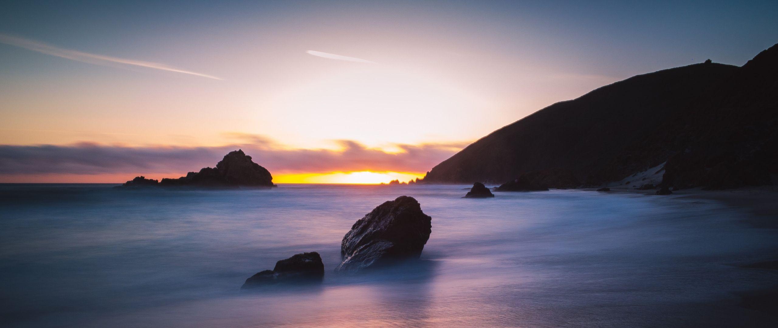 2560x1080 Download Pfeiffer Beach, 5k, 4k wallpaper, Big Sur, California