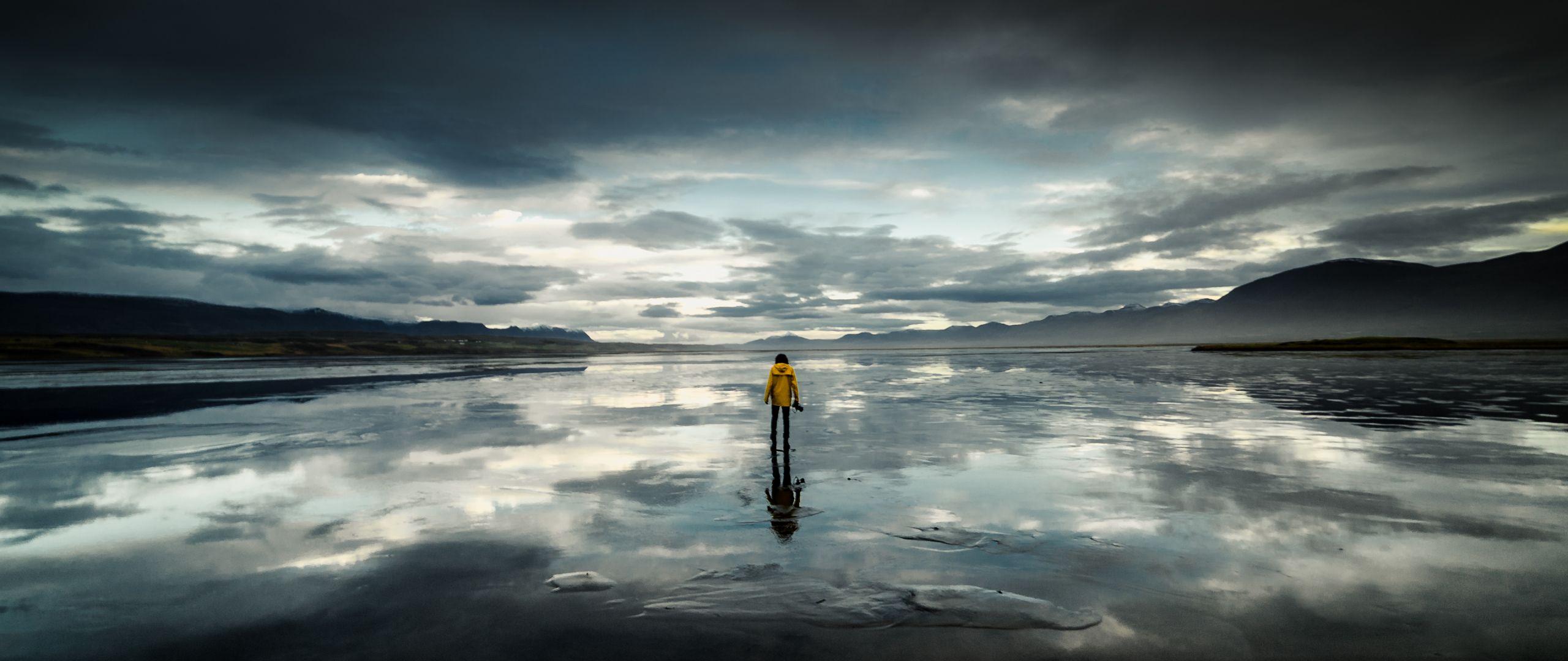 2560x1080 Alone In The Beach 2560x1080 Resolution Wallpaper, HD