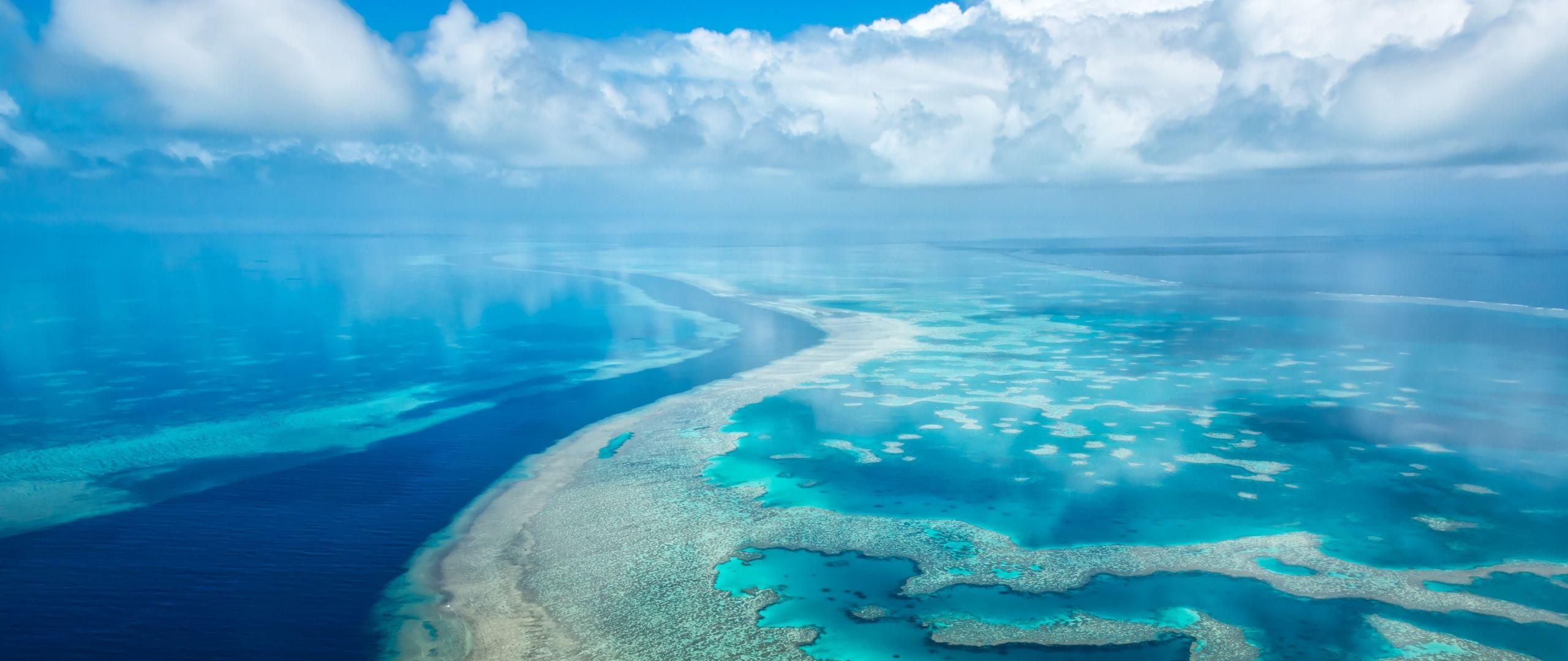 2560x1080 Download Ocean, 4k, HD wallpaper, clouds, Surface Hub, live